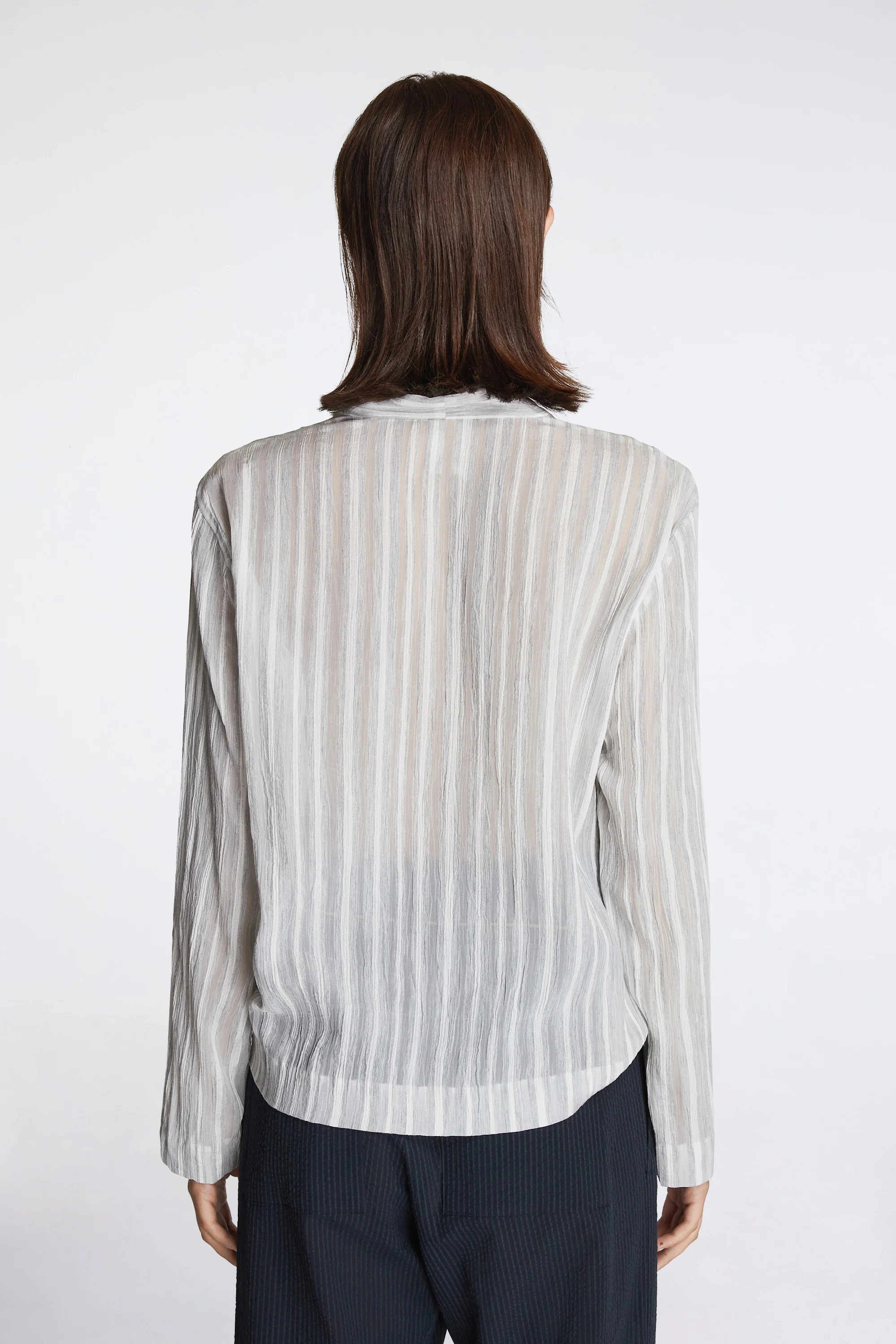 Nong Khiaw Blouse Cloud Stripe Ash Grey - Image 2