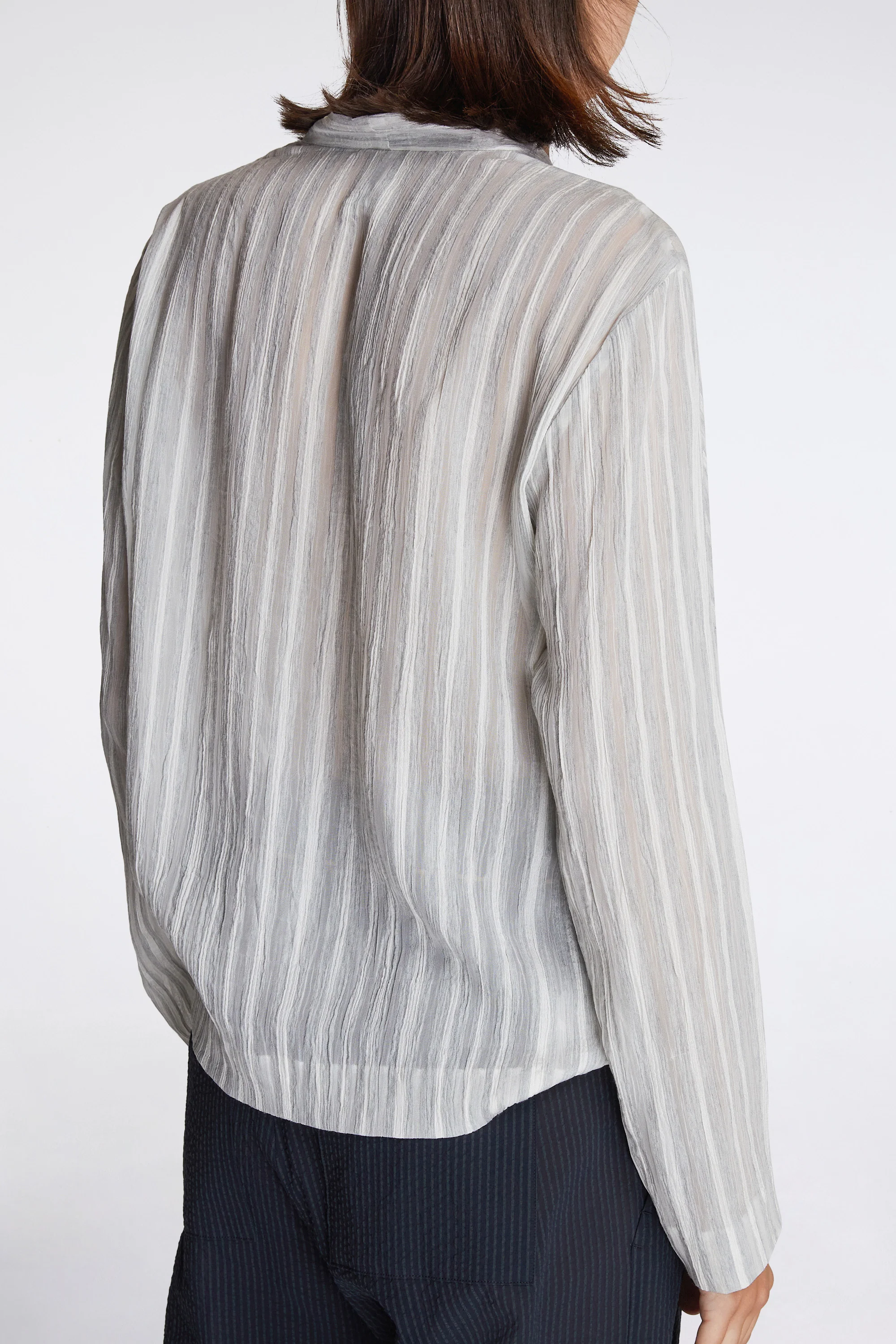 Nong Khiaw Blouse Cloud Stripe Ash Grey - Image 4