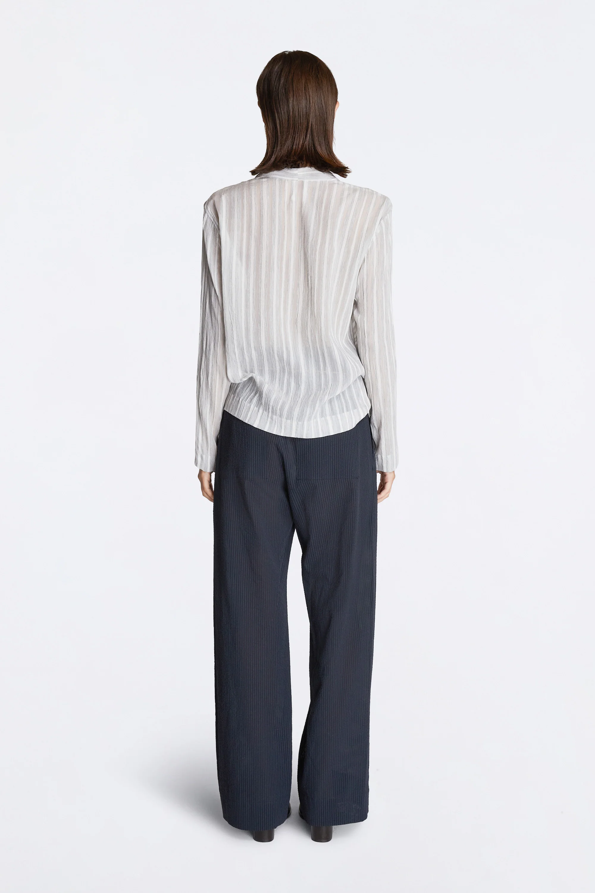 Nong Khiaw Blouse Cloud Stripe Ash Grey - Image 6