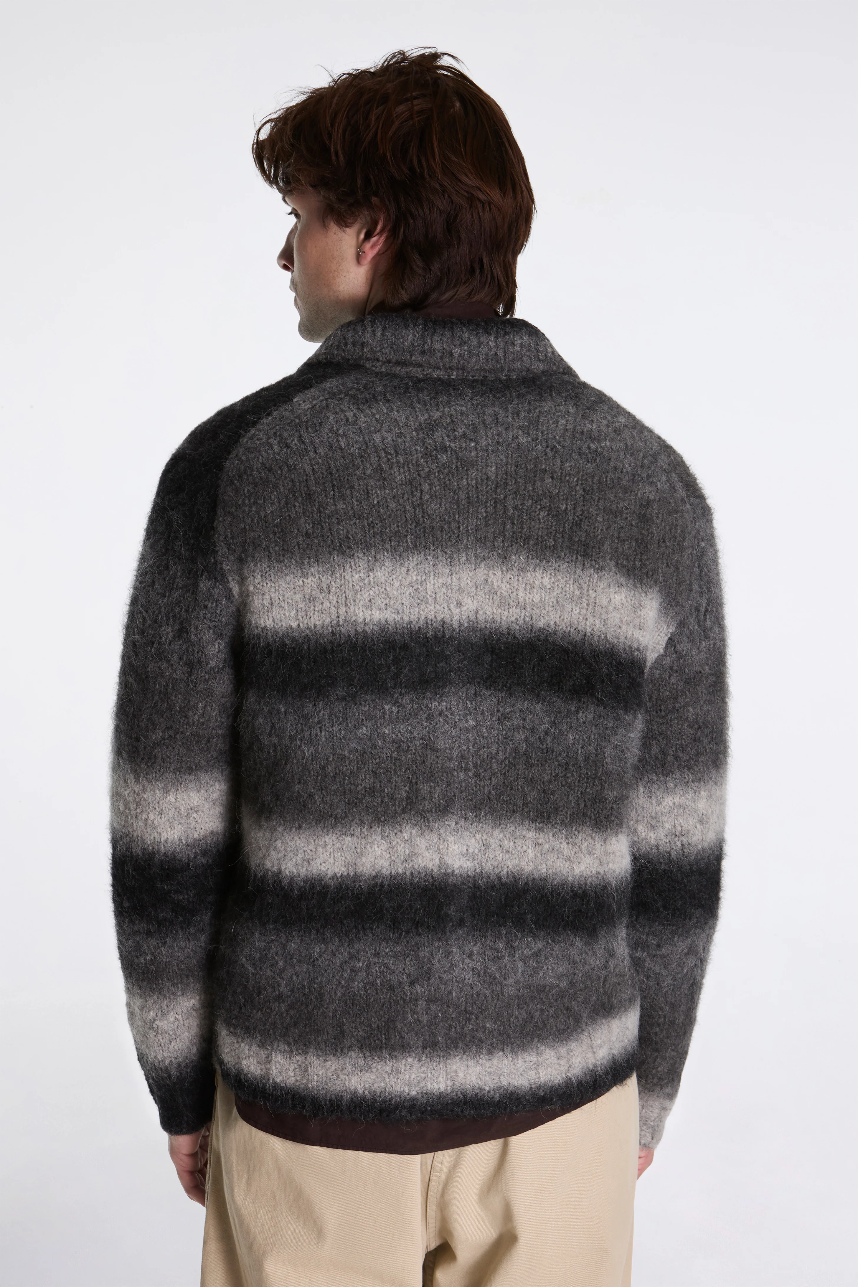 Erik Gradient Alpaca Wool Jacket Charcoal Melange - Image 4