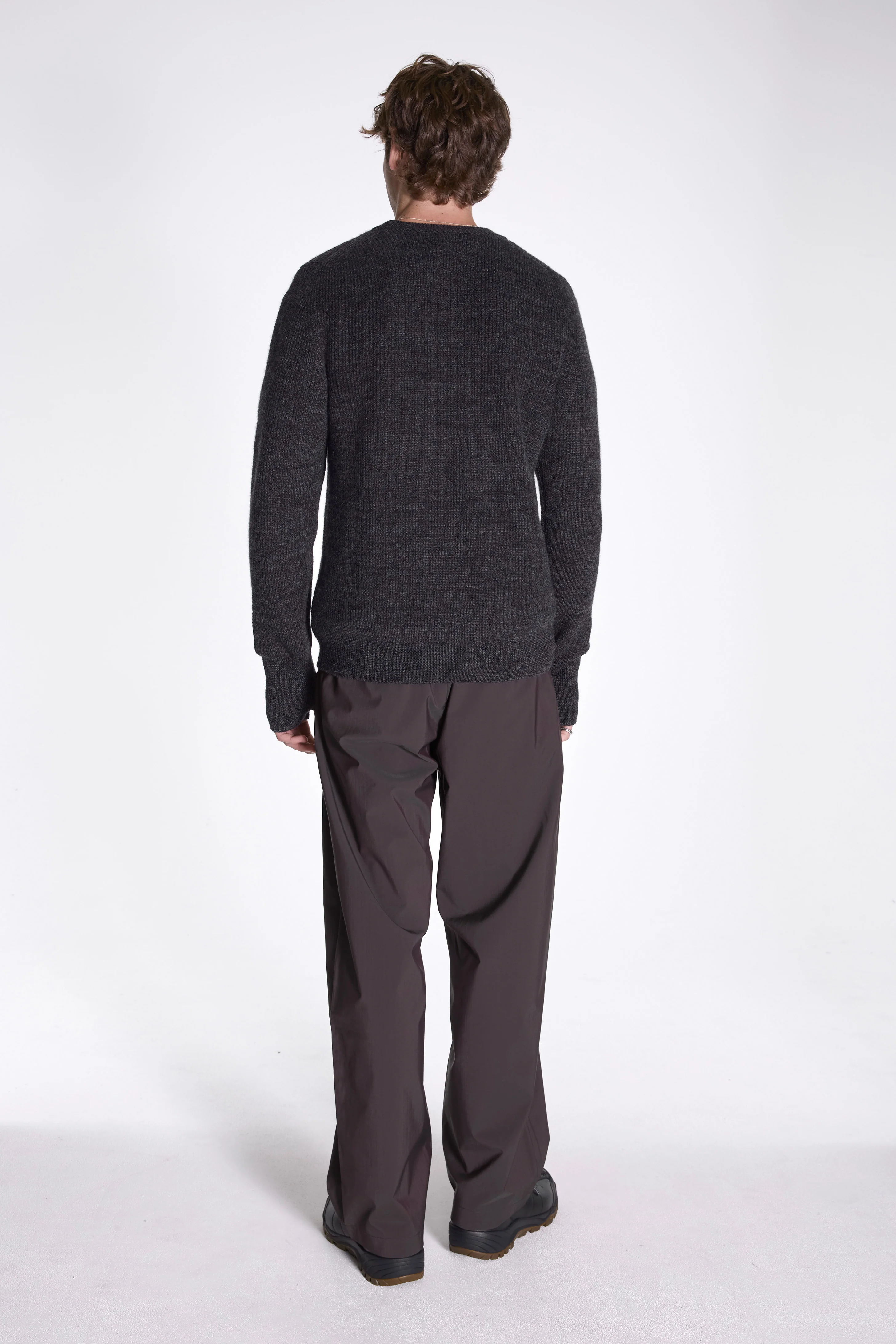 Henning Cotton Wool Rib Sweater Dark Grey Melange - Image 7
