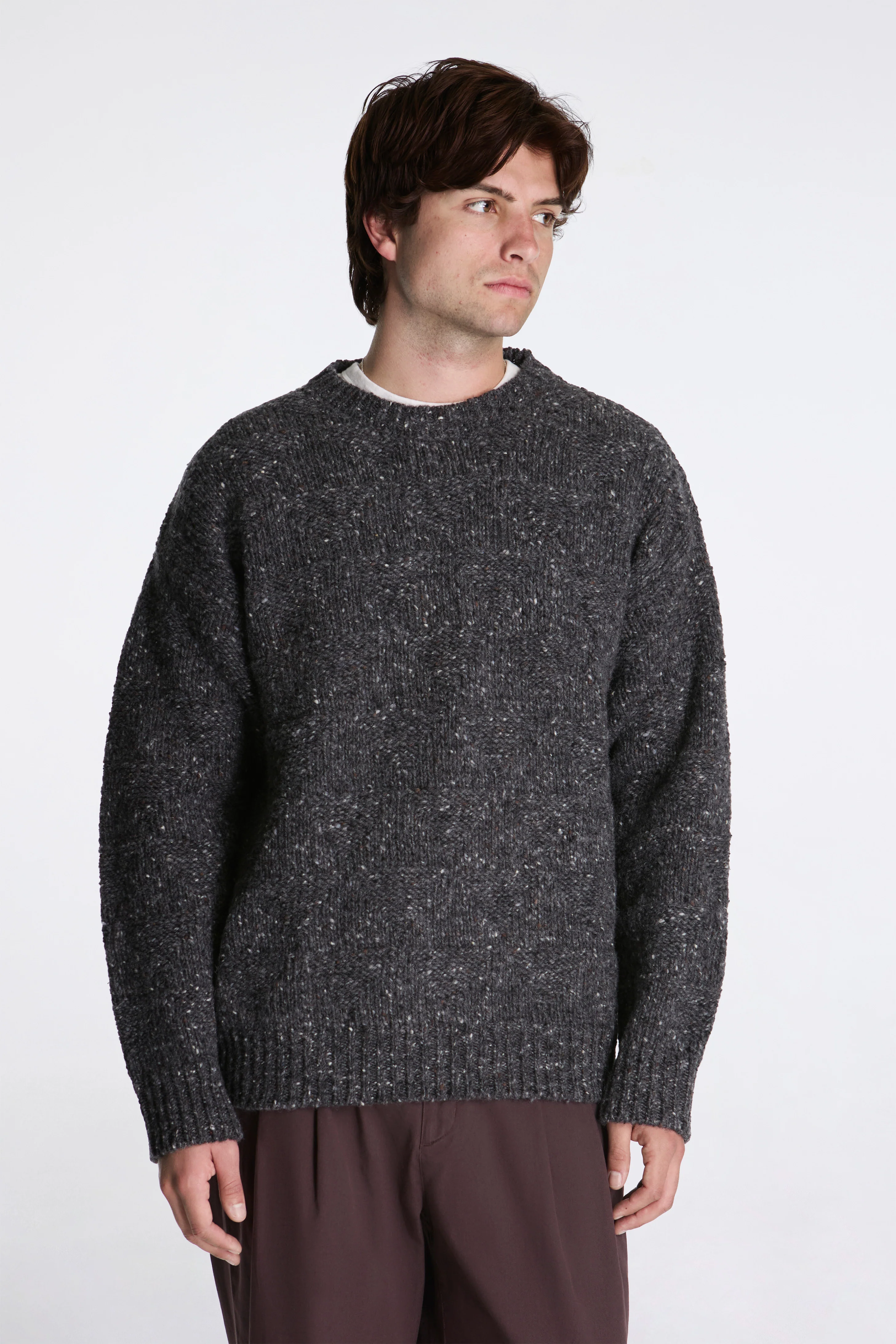 Jonas Donegal Diamond Sweater Charcoal Grey - Image 2