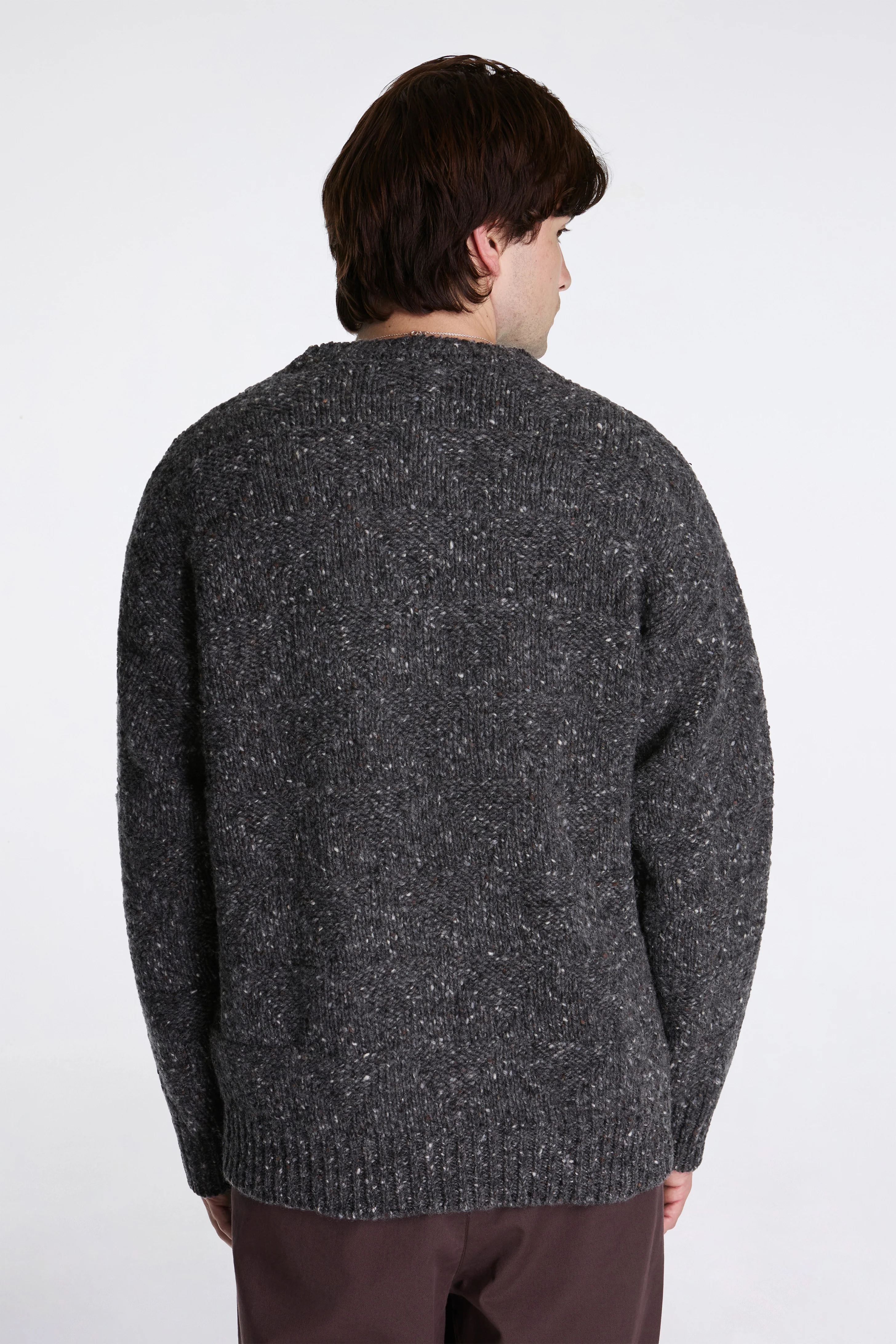 Jonas Donegal Diamond Sweater Charcoal Grey - Image 4