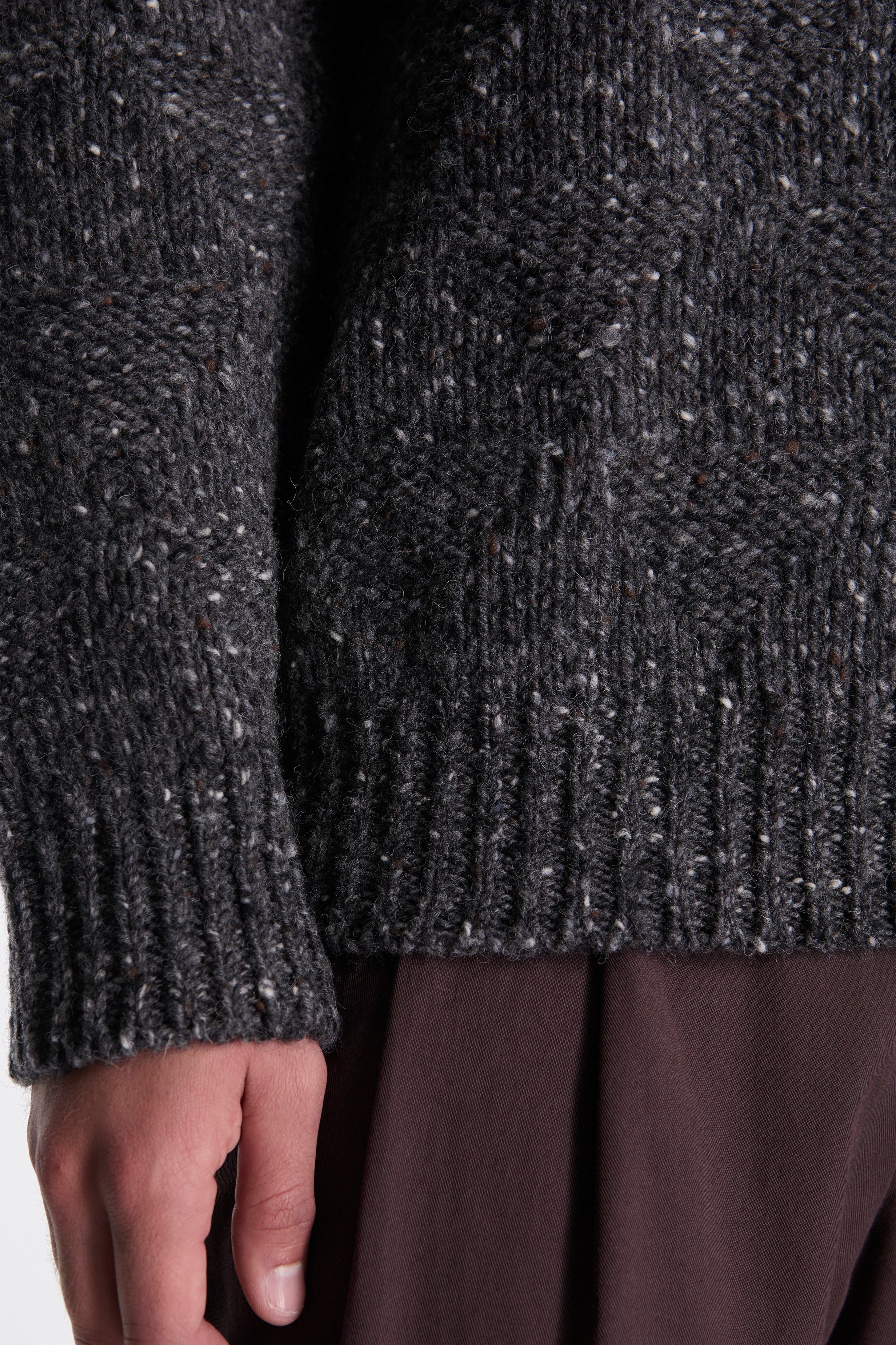 Jonas Donegal Diamond Sweater Charcoal Grey - Image 5