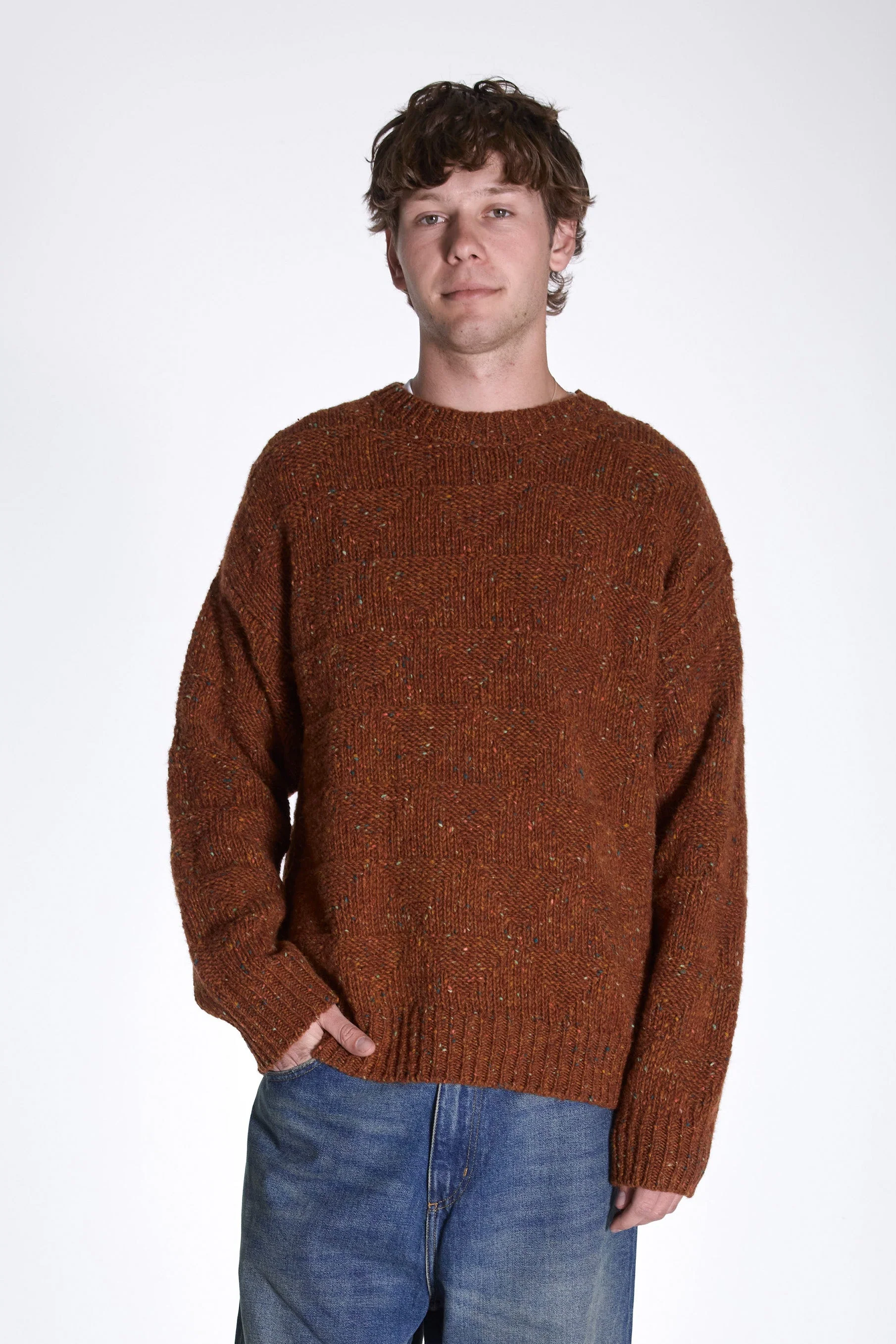 Jonas Donegal Diamond Sweater Ginger - Image 2