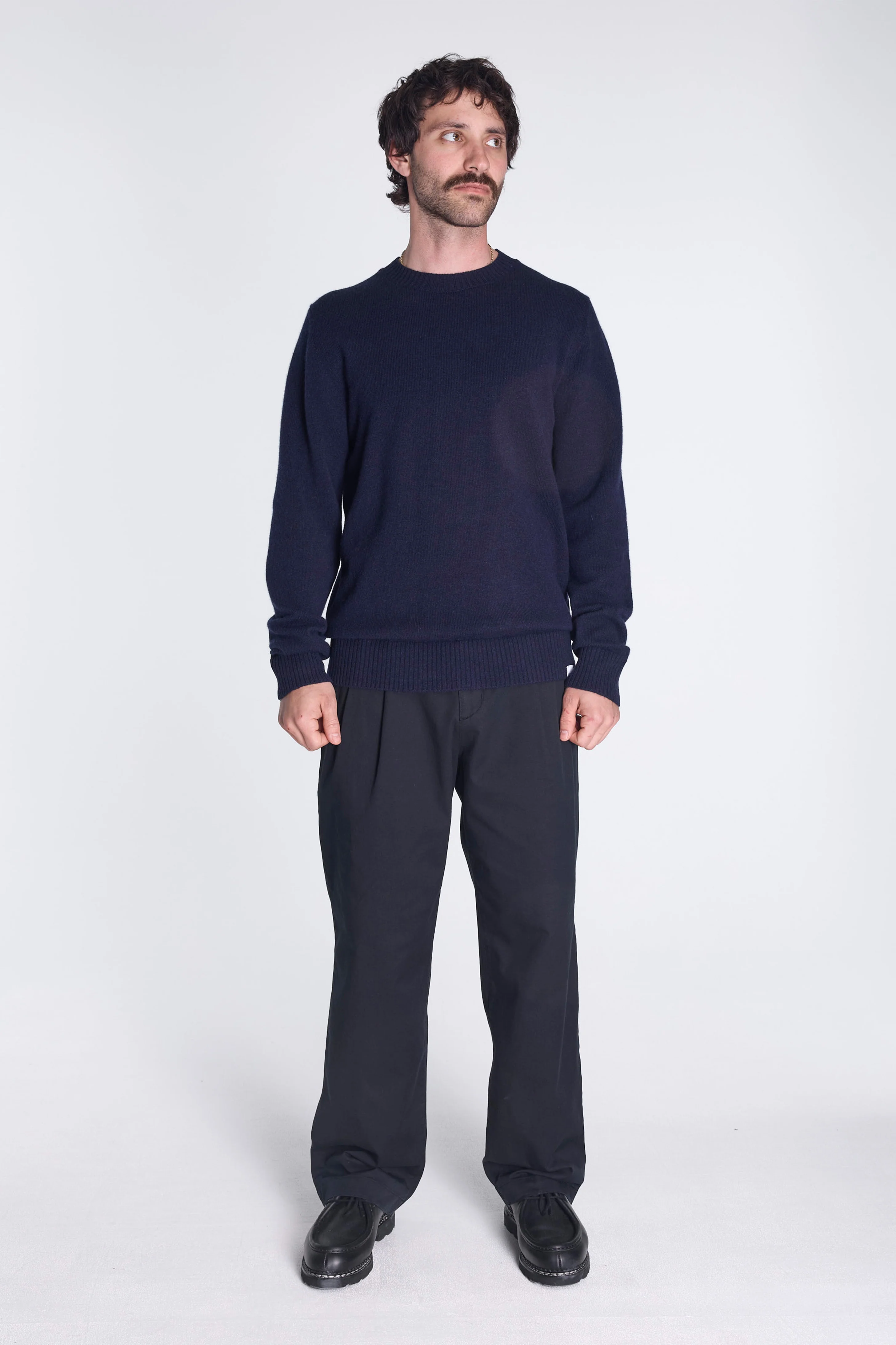 Norse Standard Merino Lambswool Sweater Dark Navy - Image 2