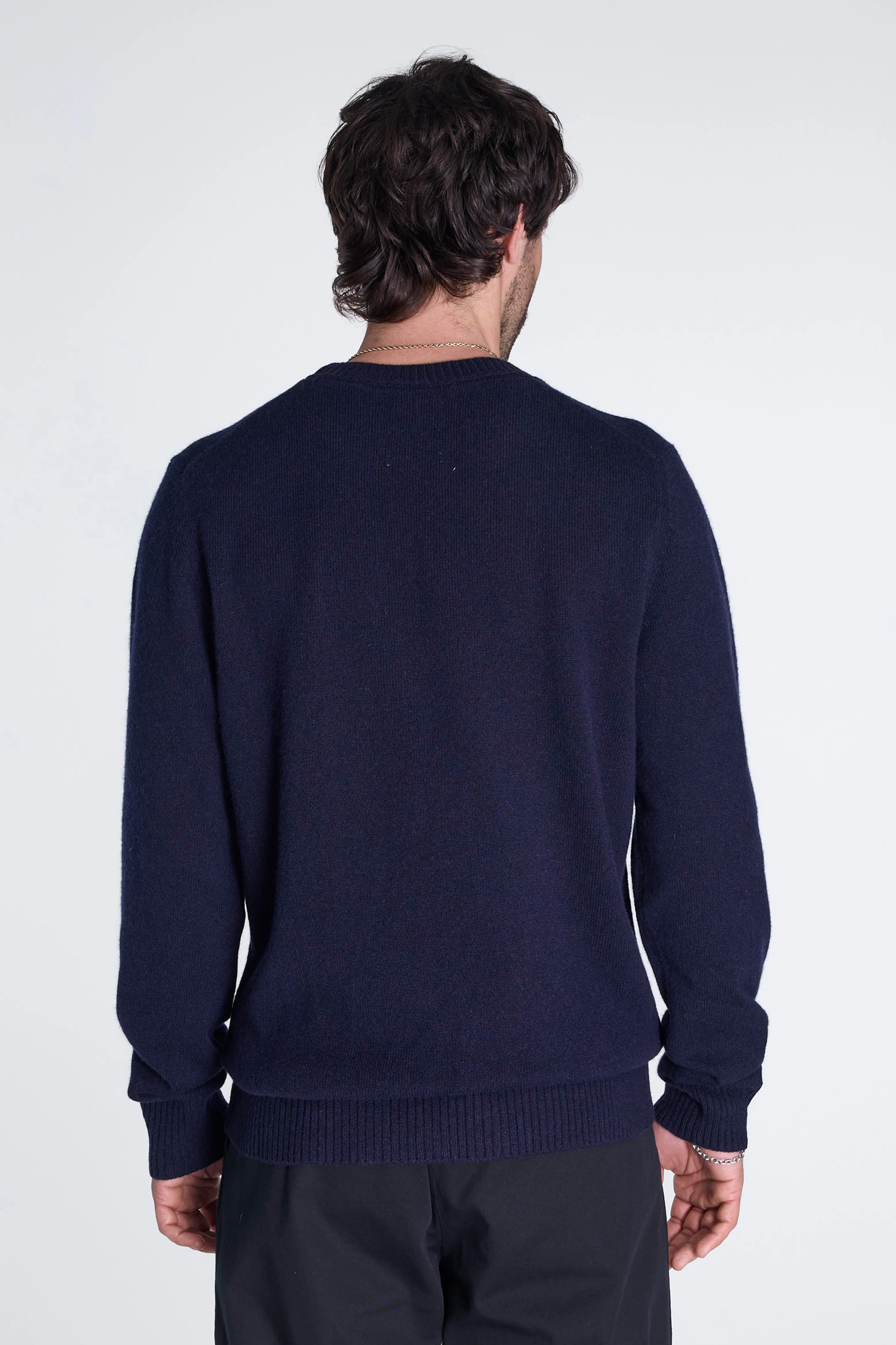Norse Standard Merino Lambswool Sweater Dark Navy - Image 4