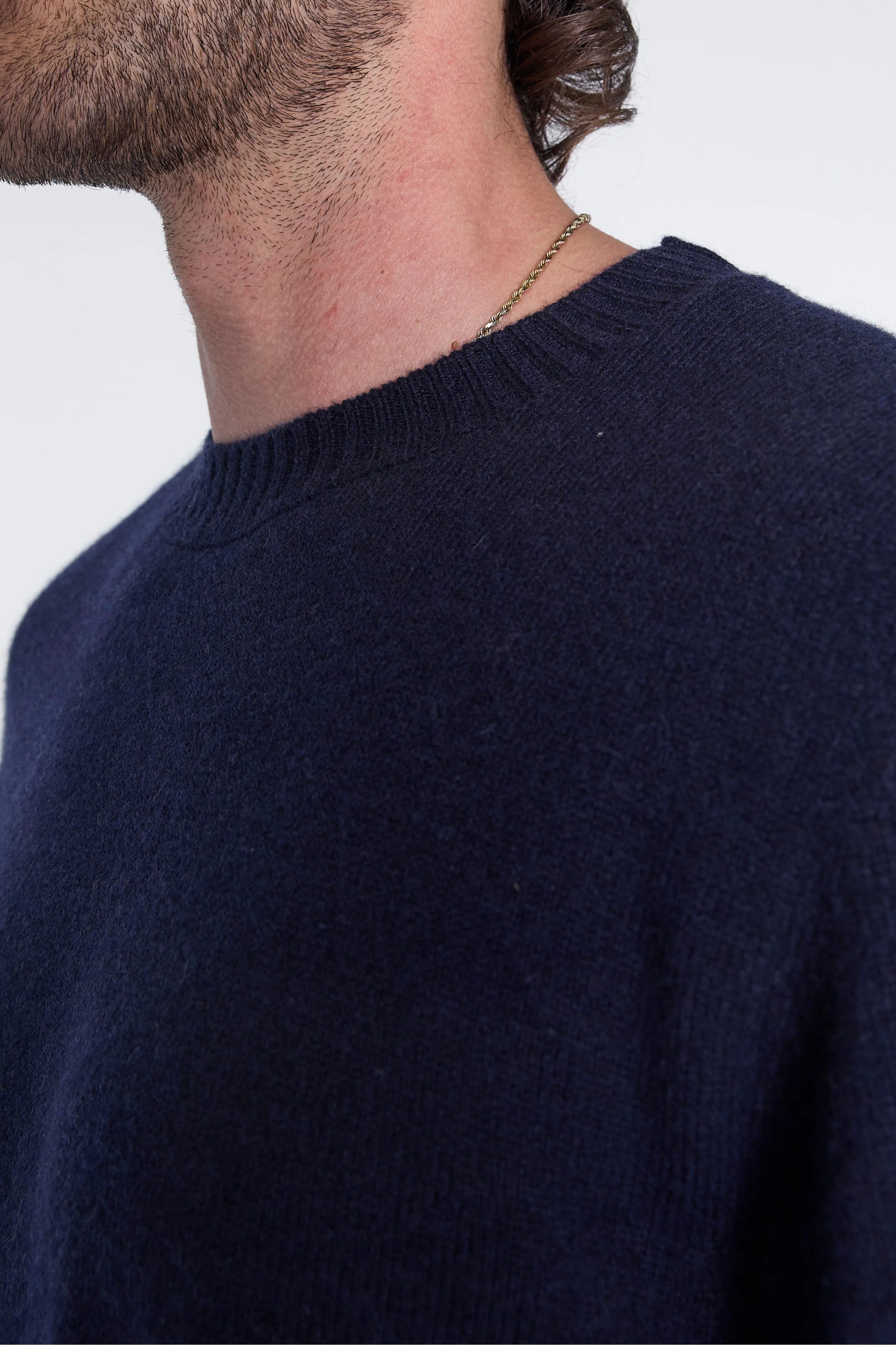 Norse Standard Merino Lambswool Sweater Dark Navy - Image 5