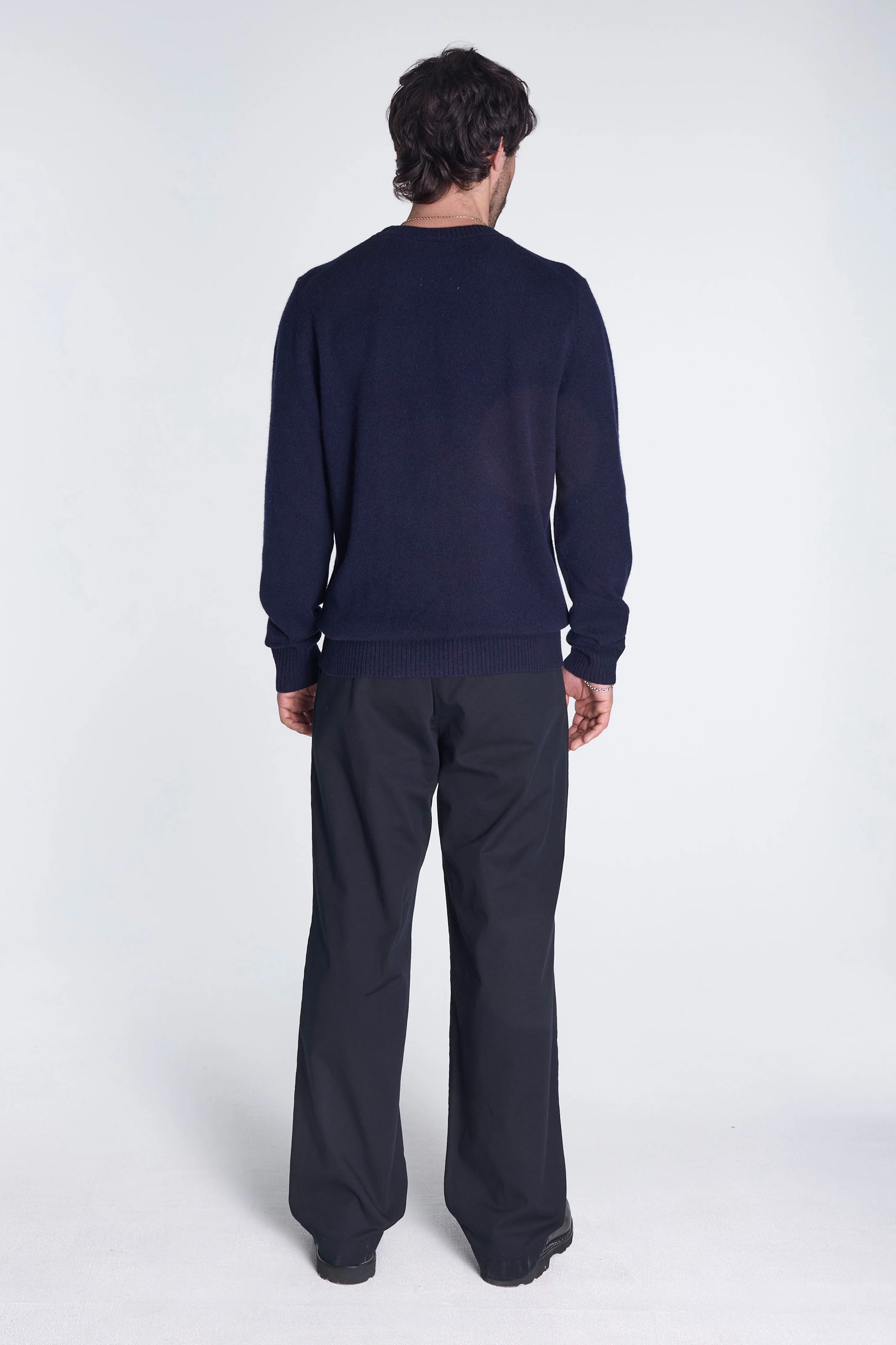 Norse Standard Merino Lambswool Sweater Dark Navy - Image 6