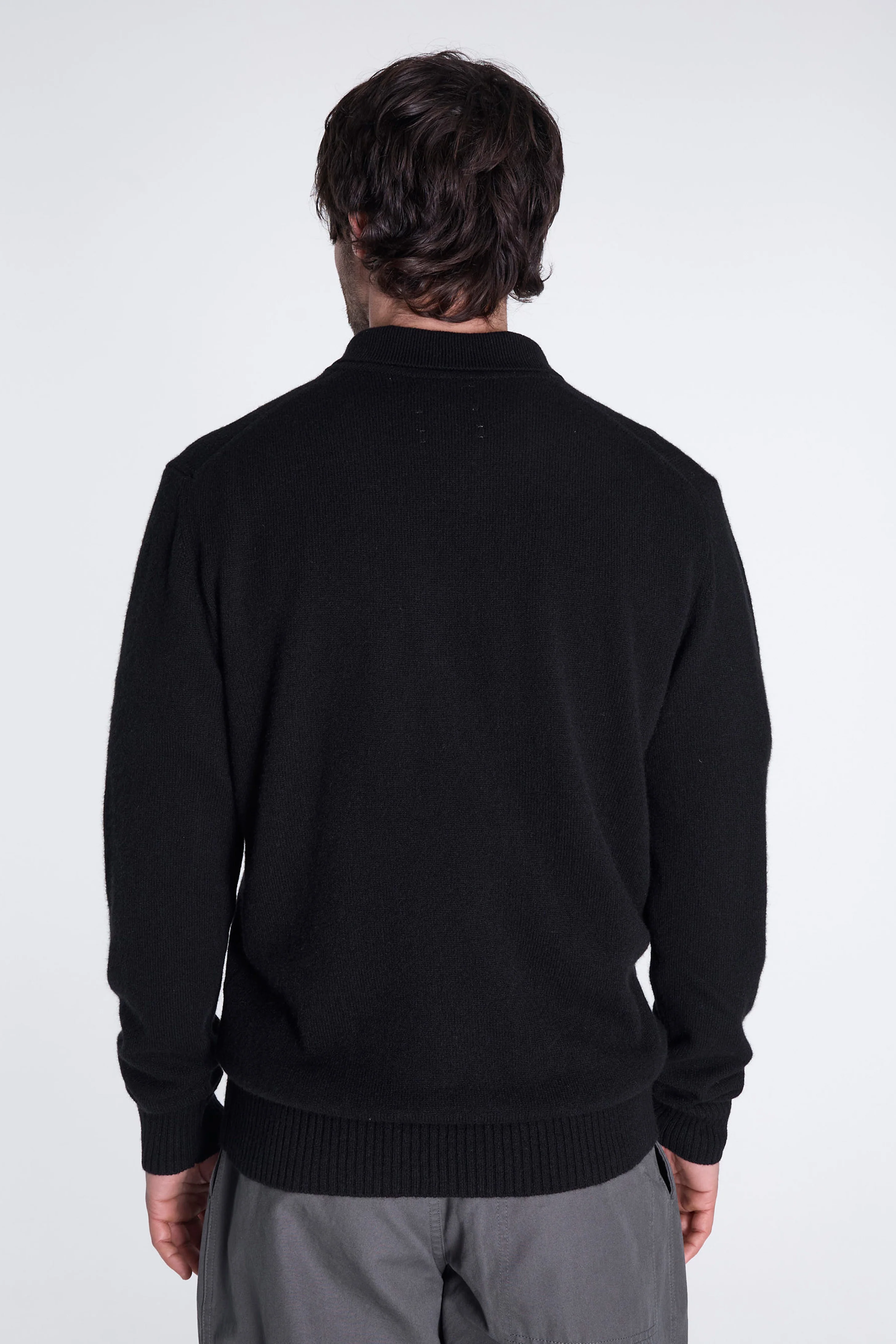 Norse Standard Merino Lambswool Polo Black - Image 3