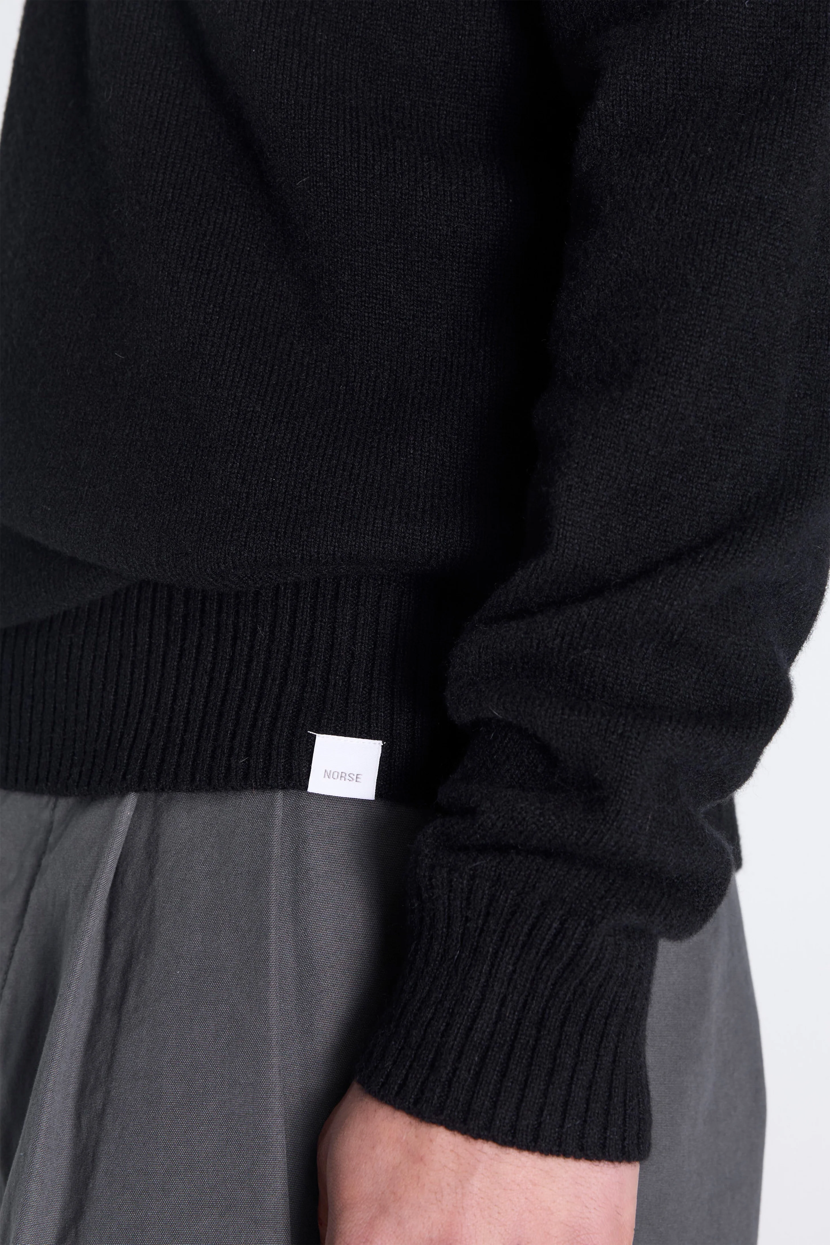 Norse Standard Merino Lambswool Polo Black - Image 4