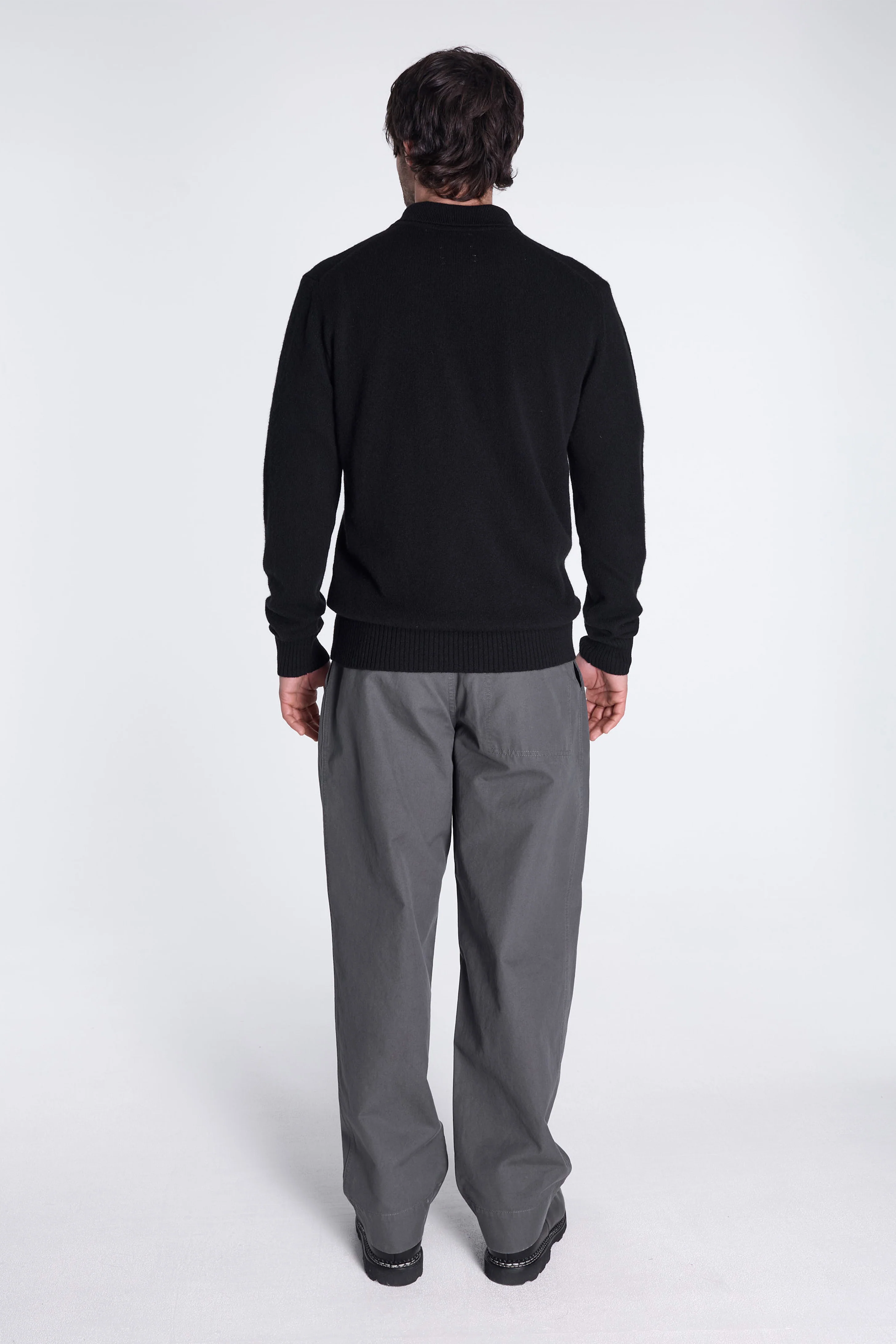 Norse Standard Merino Lambswool Polo Black - Image 6