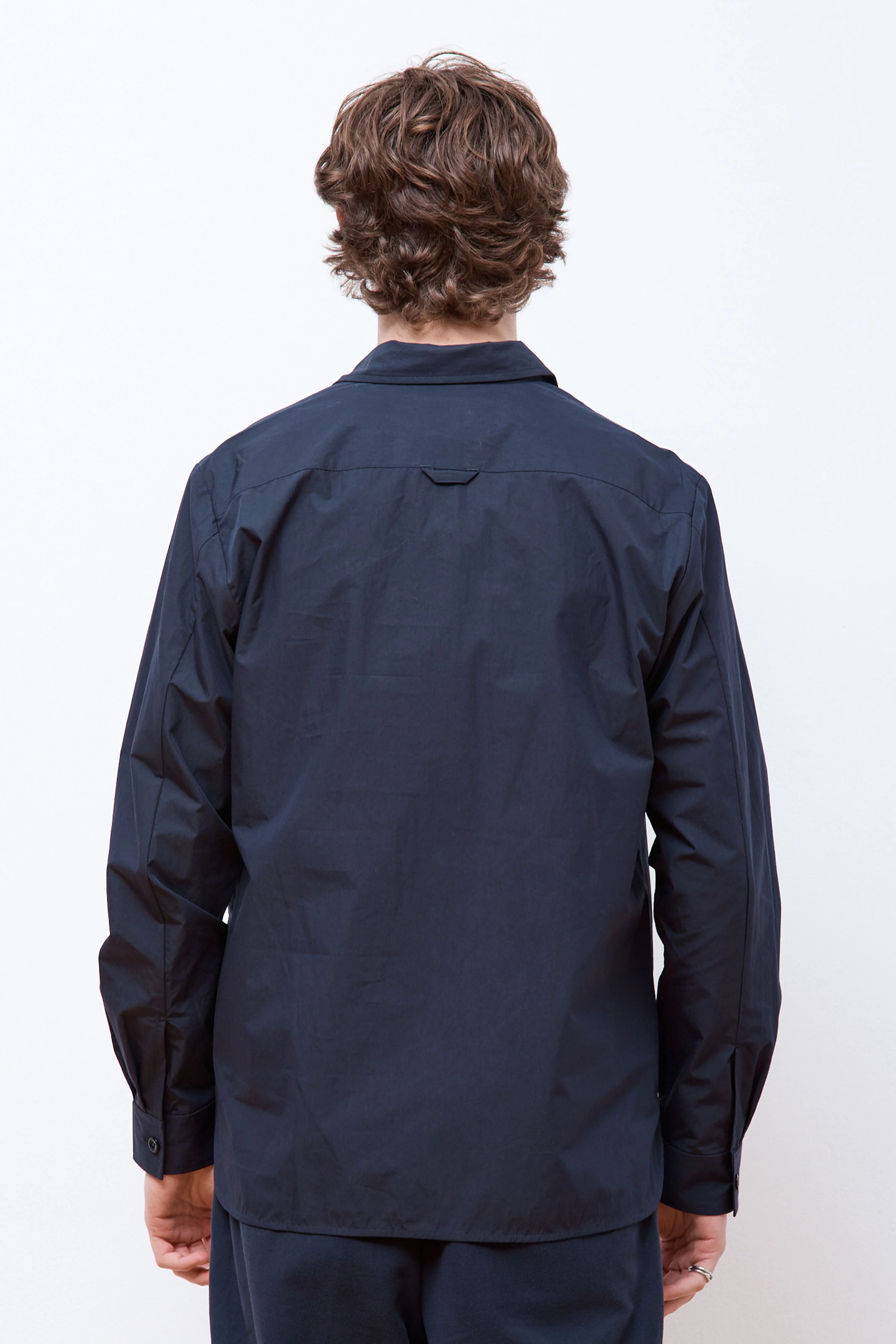 Silas Tech Poplin Shirt Dark Navy - Image 3