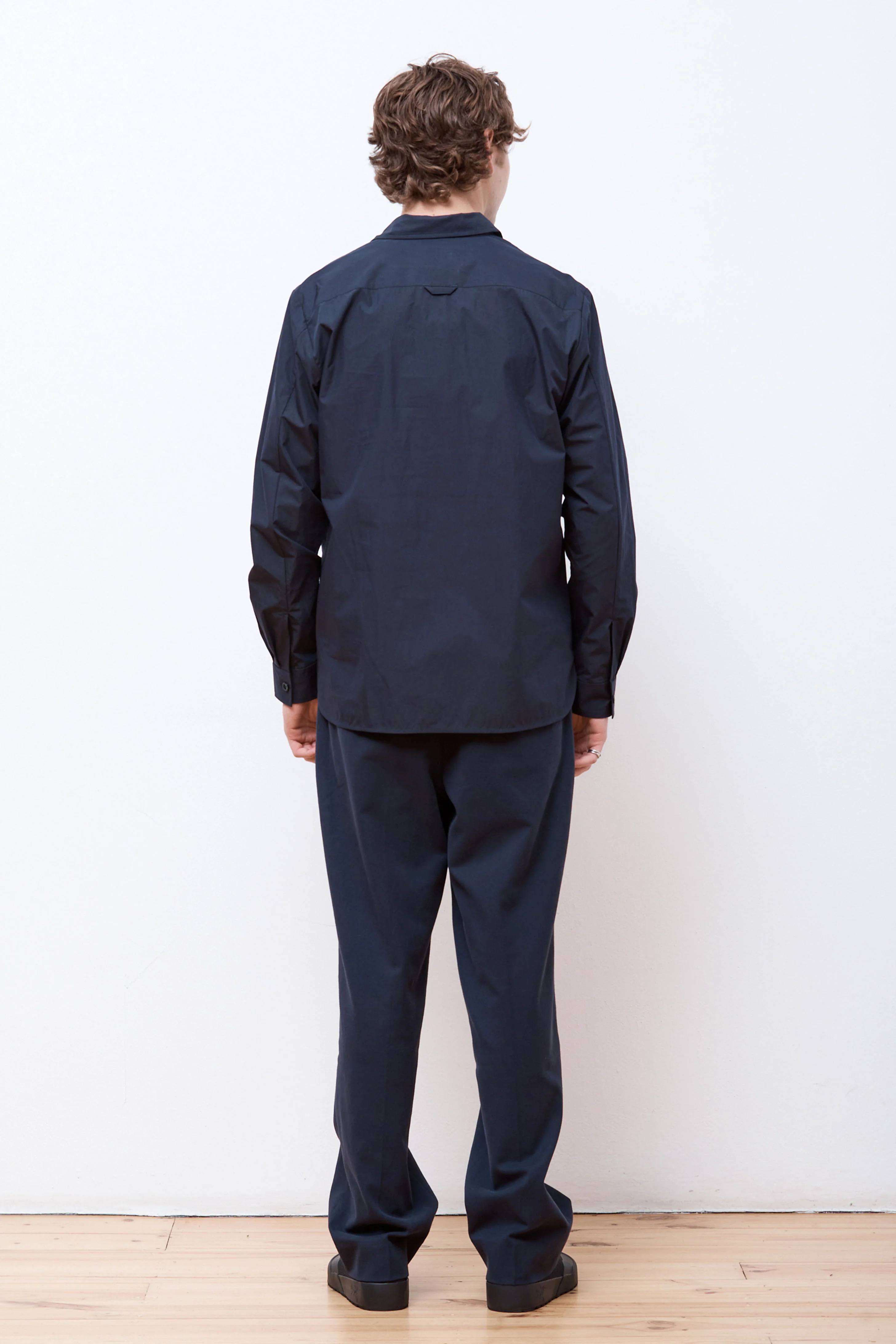 Silas Tech Poplin Shirt Dark Navy - Image 5