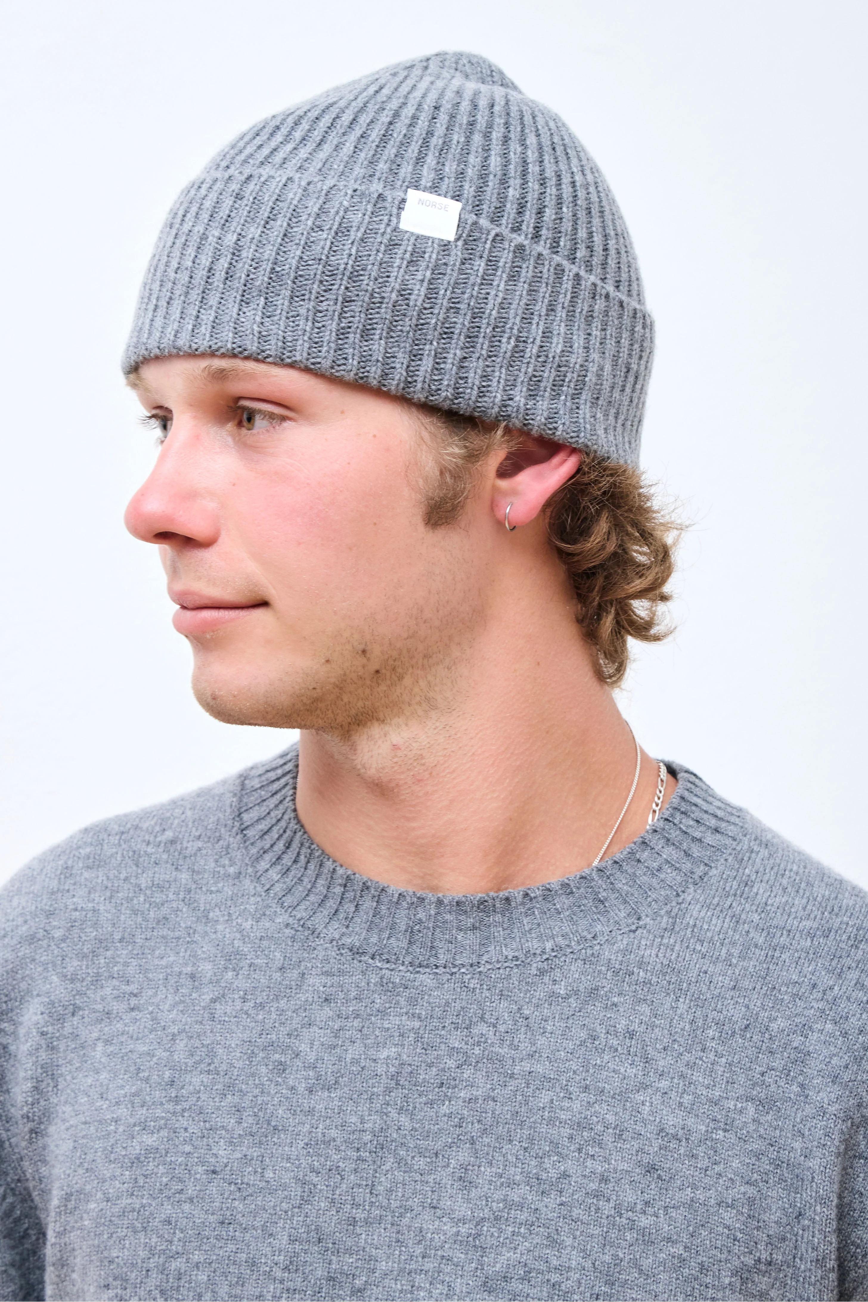 Norse Standard Merino Beanie Grey Melange - Image 2