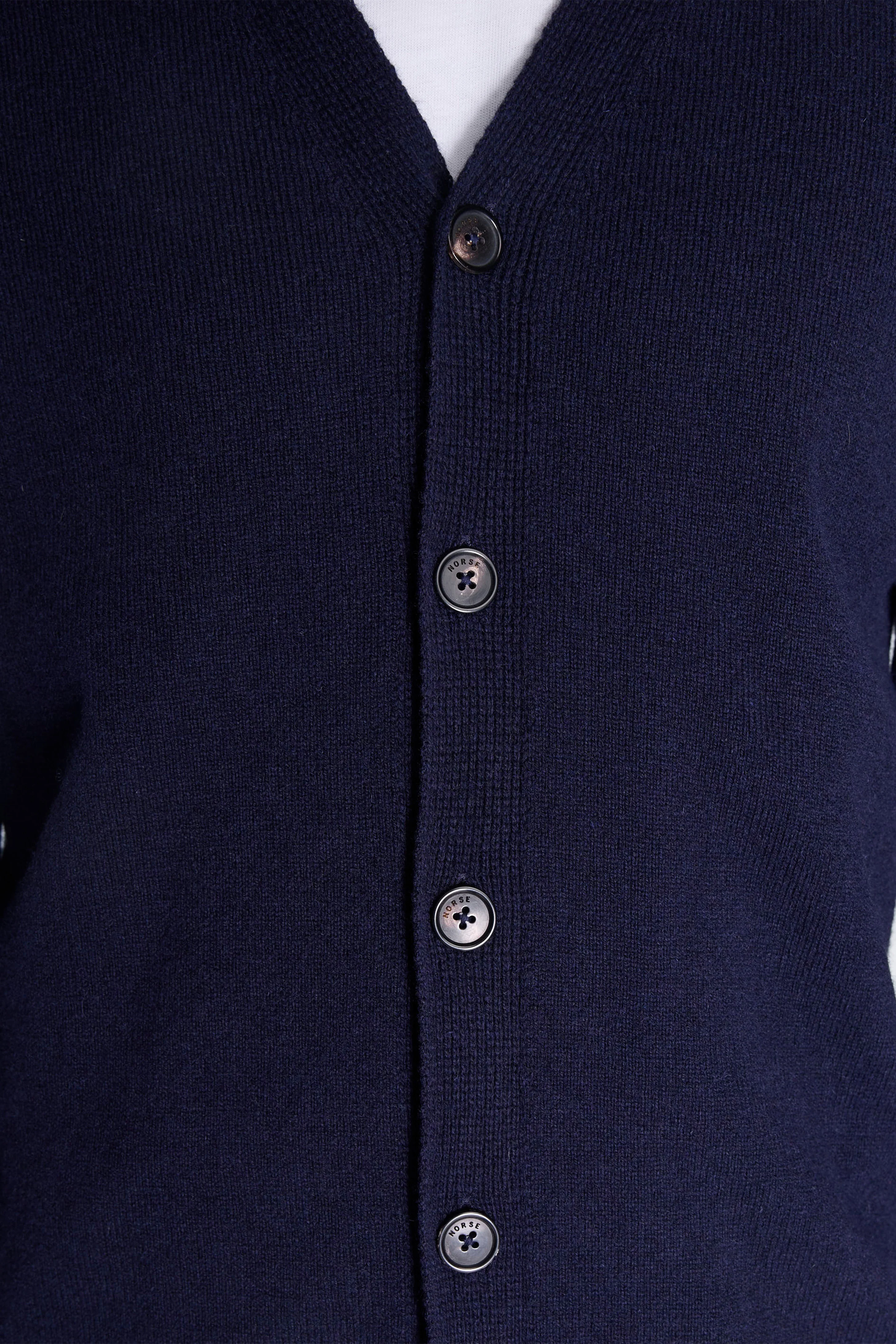Norse Standard Merino Lambswool Cardigan Dark Navy - Image 3
