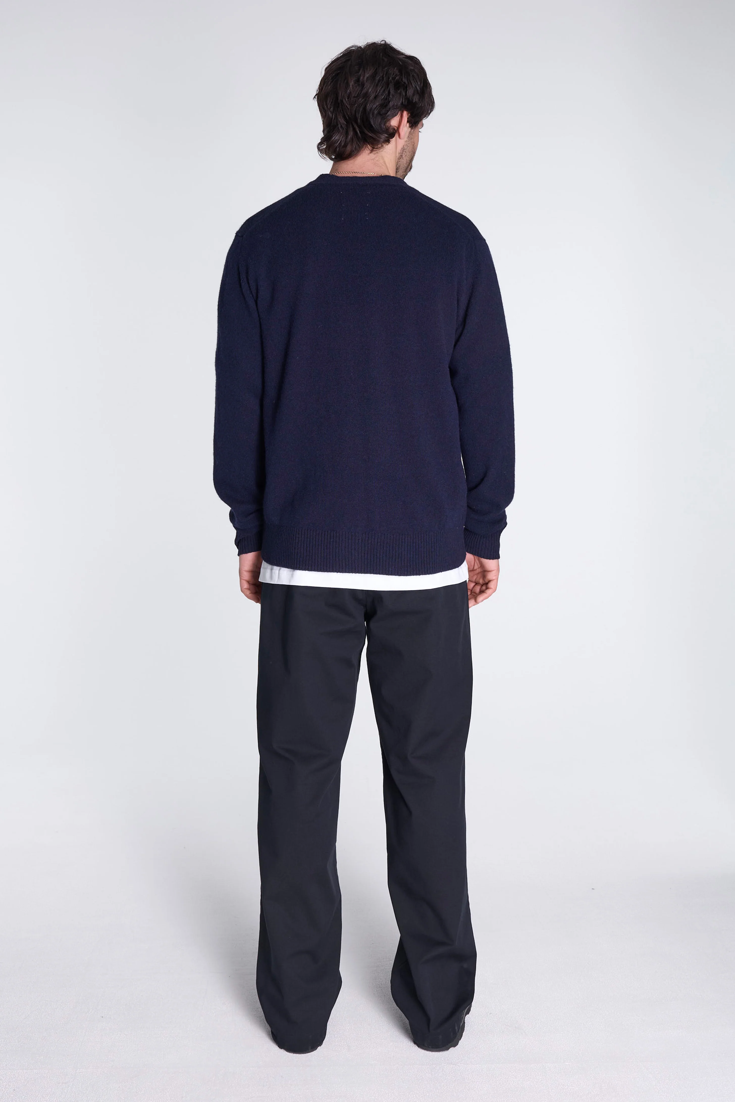 Norse Standard Merino Lambswool Cardigan Dark Navy - Image 5