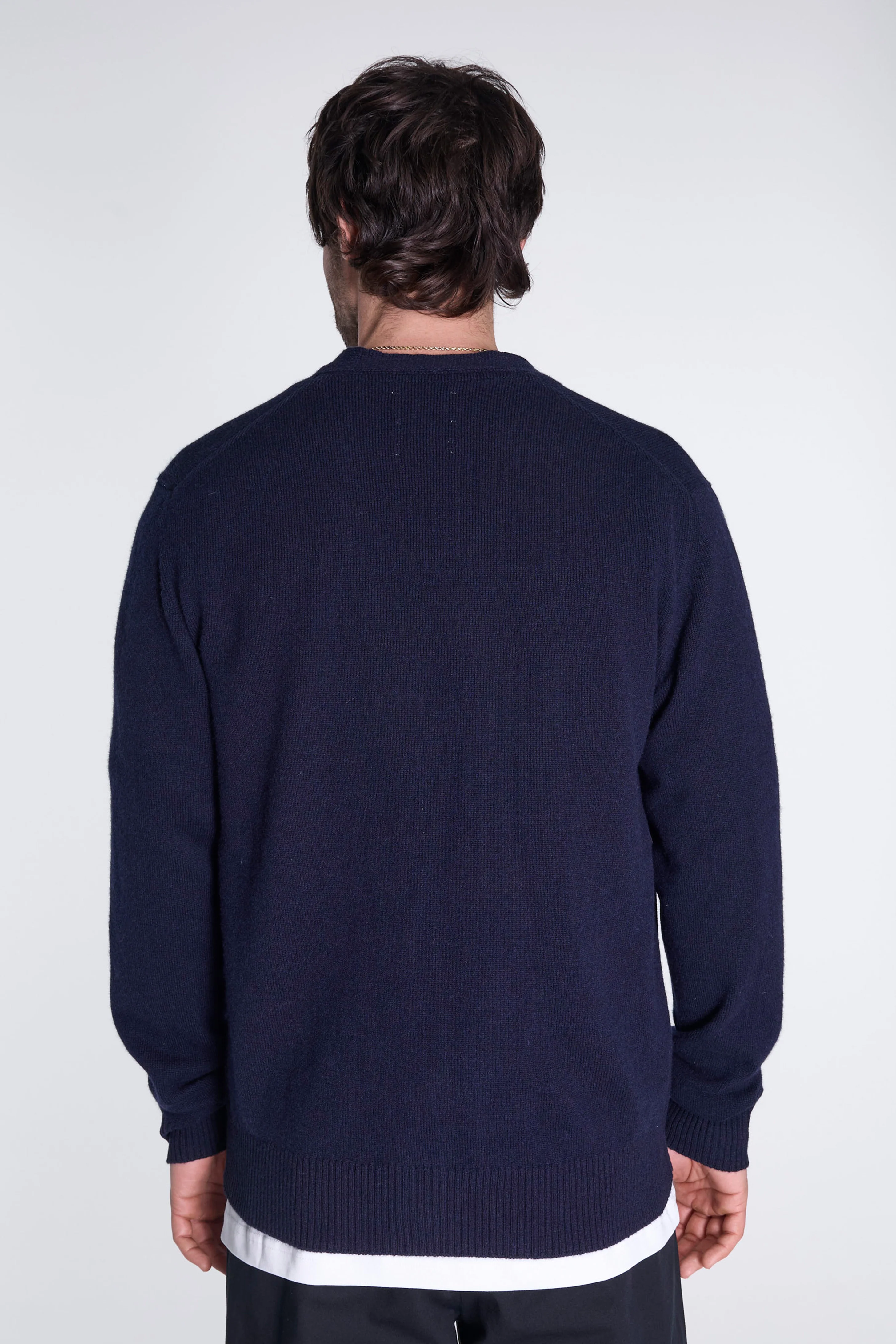 Norse Standard Merino Lambswool Cardigan Dark Navy - Image 6