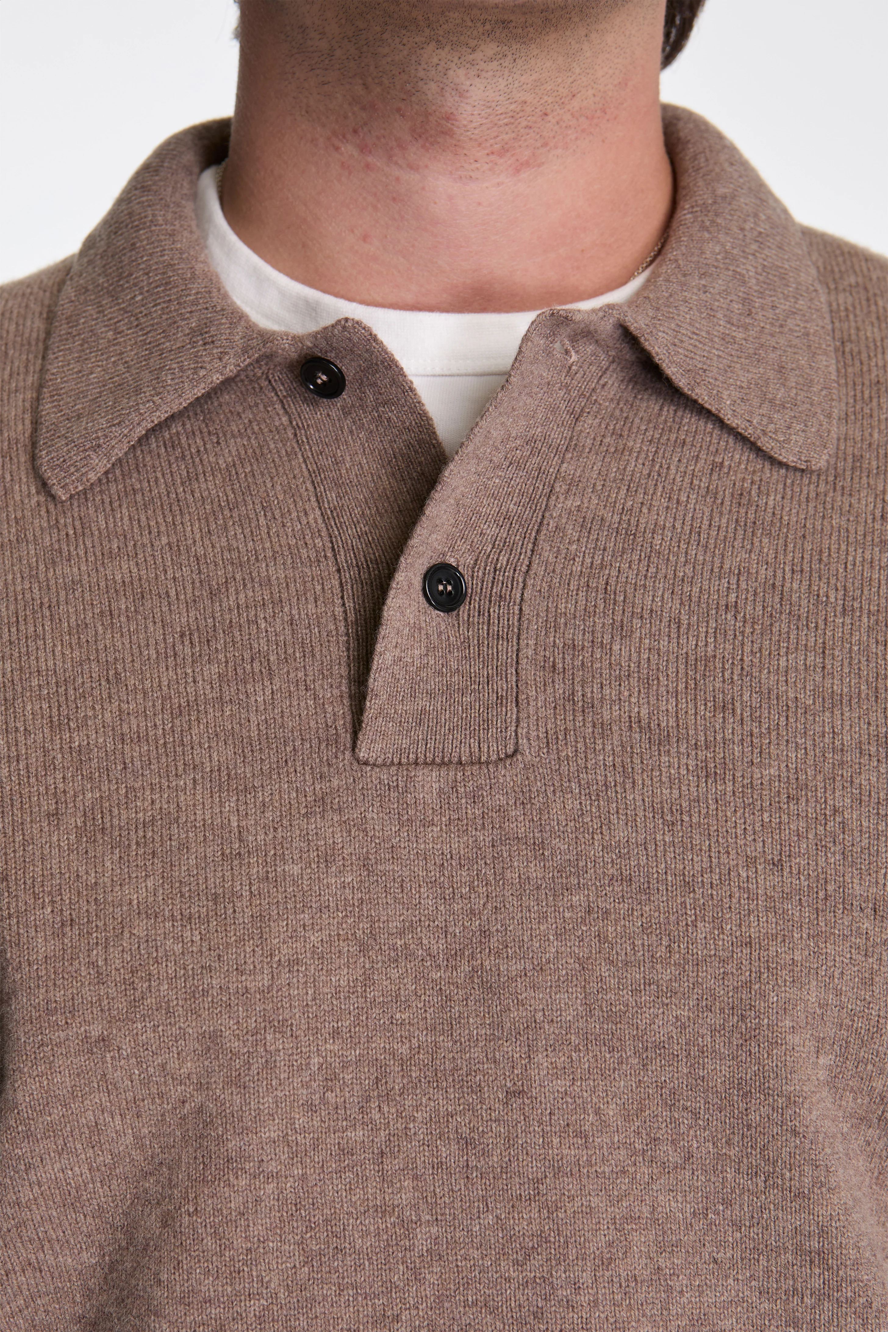 Norse Standard Merino Lambswool Polo Clay - Image 3