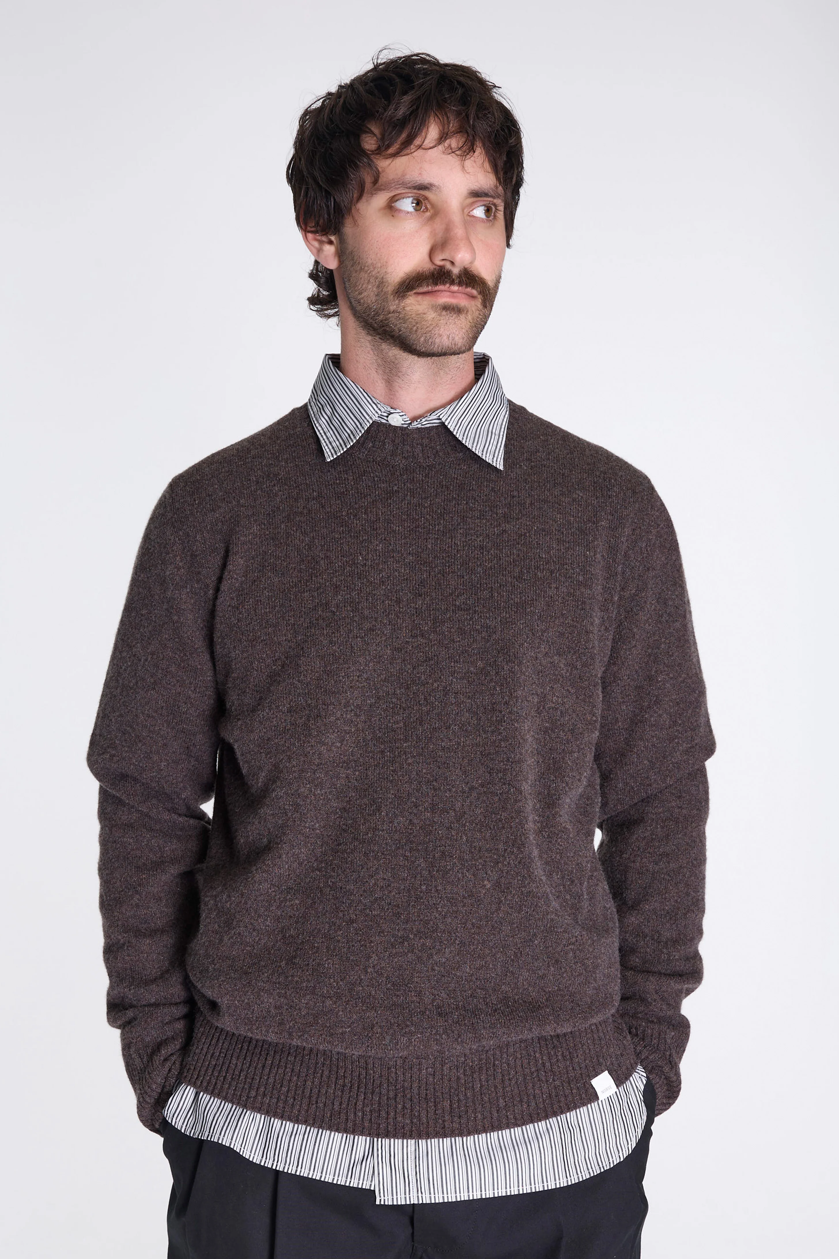 Norse Standard Merino Lambswool Sweater Heathland Brown - Image 2