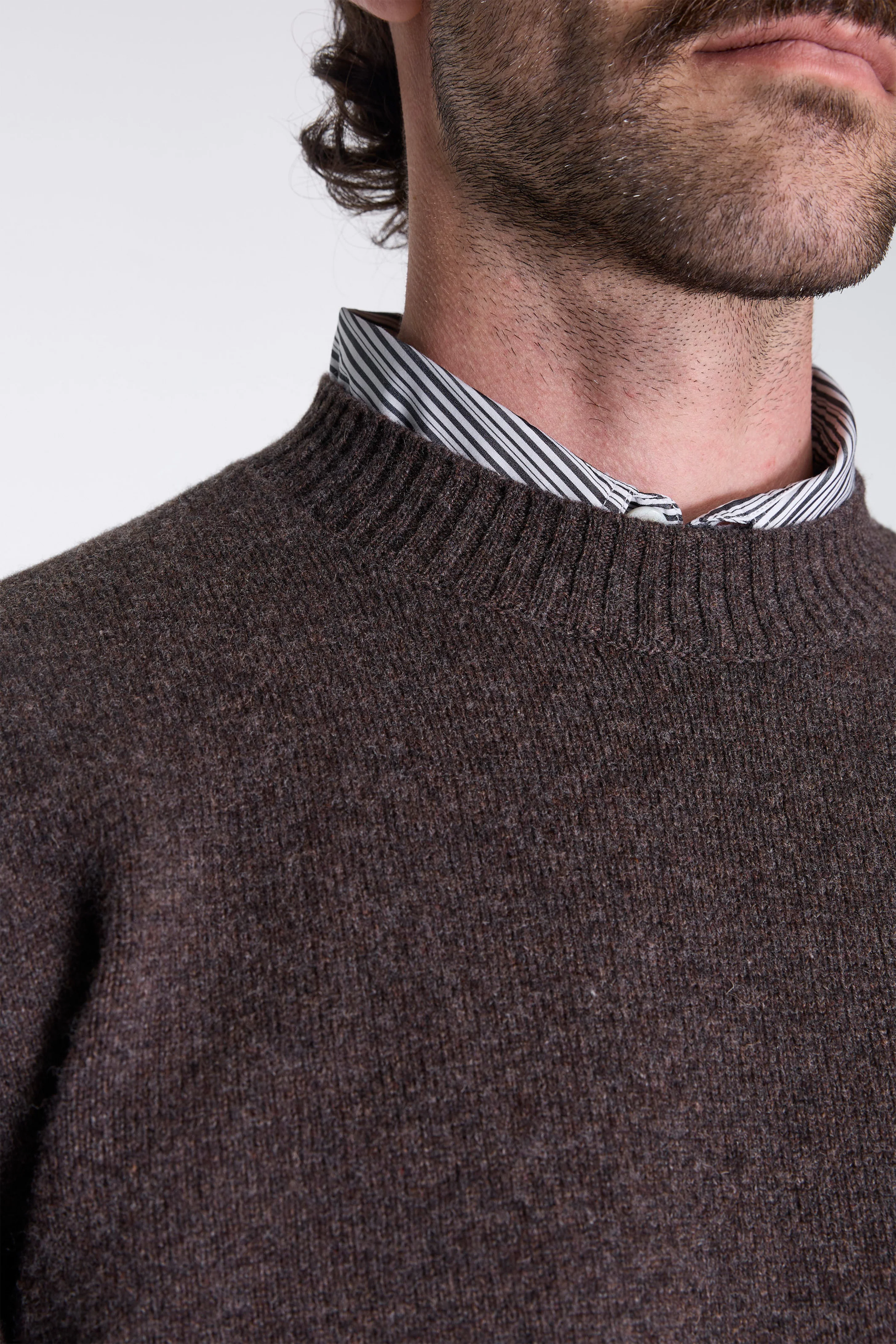 Norse Standard Merino Lambswool Sweater Heathland Brown - Image 3