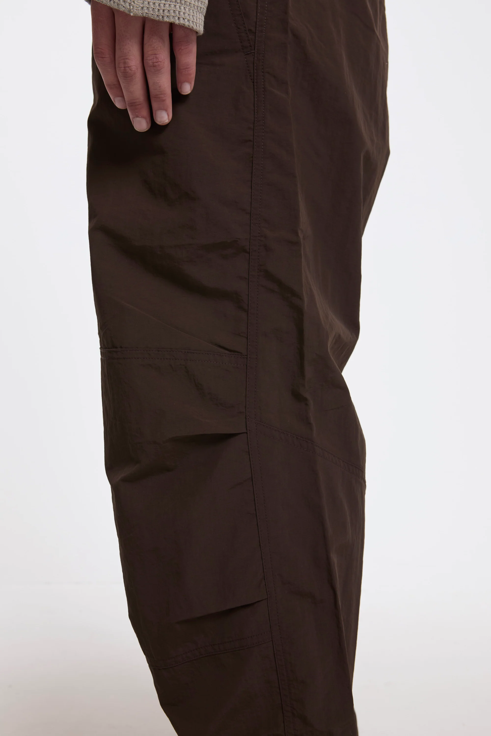Nylon Paneled Trek Pant Chocolate - Image 4
