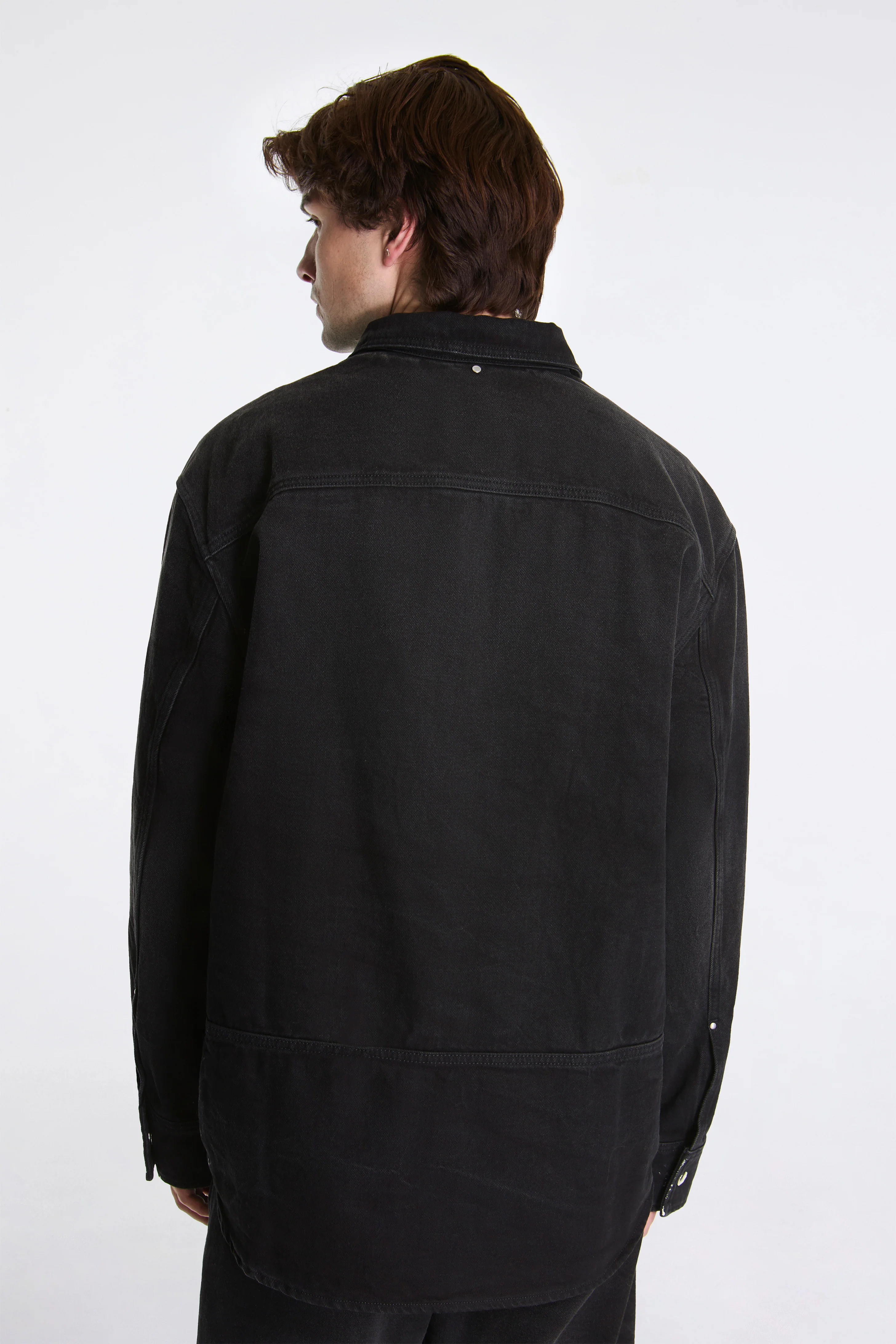 Black Denim Shirt With White Spots Black - Image 2