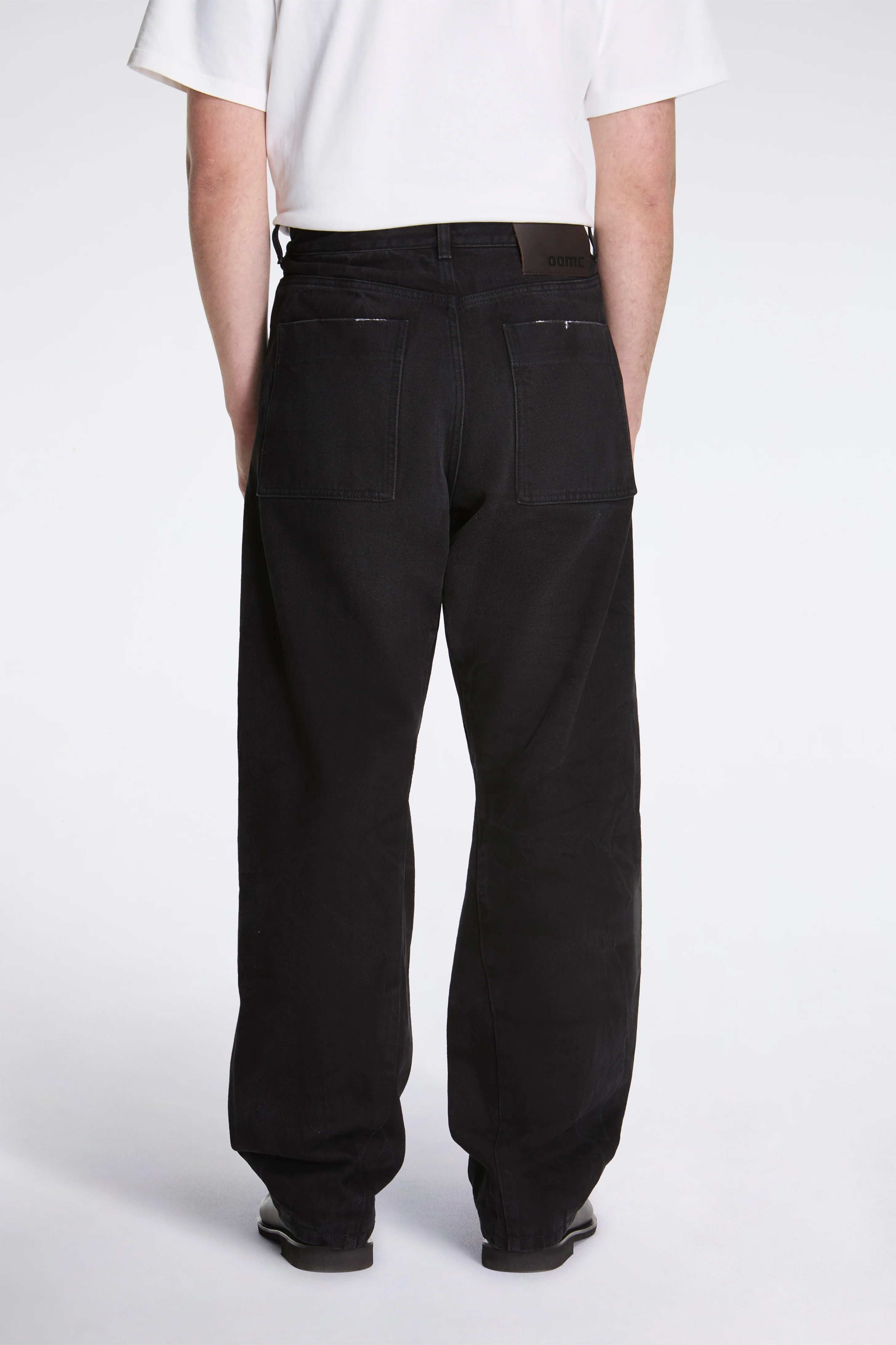 Black Twisted Denim With White Spots Black - Image 4