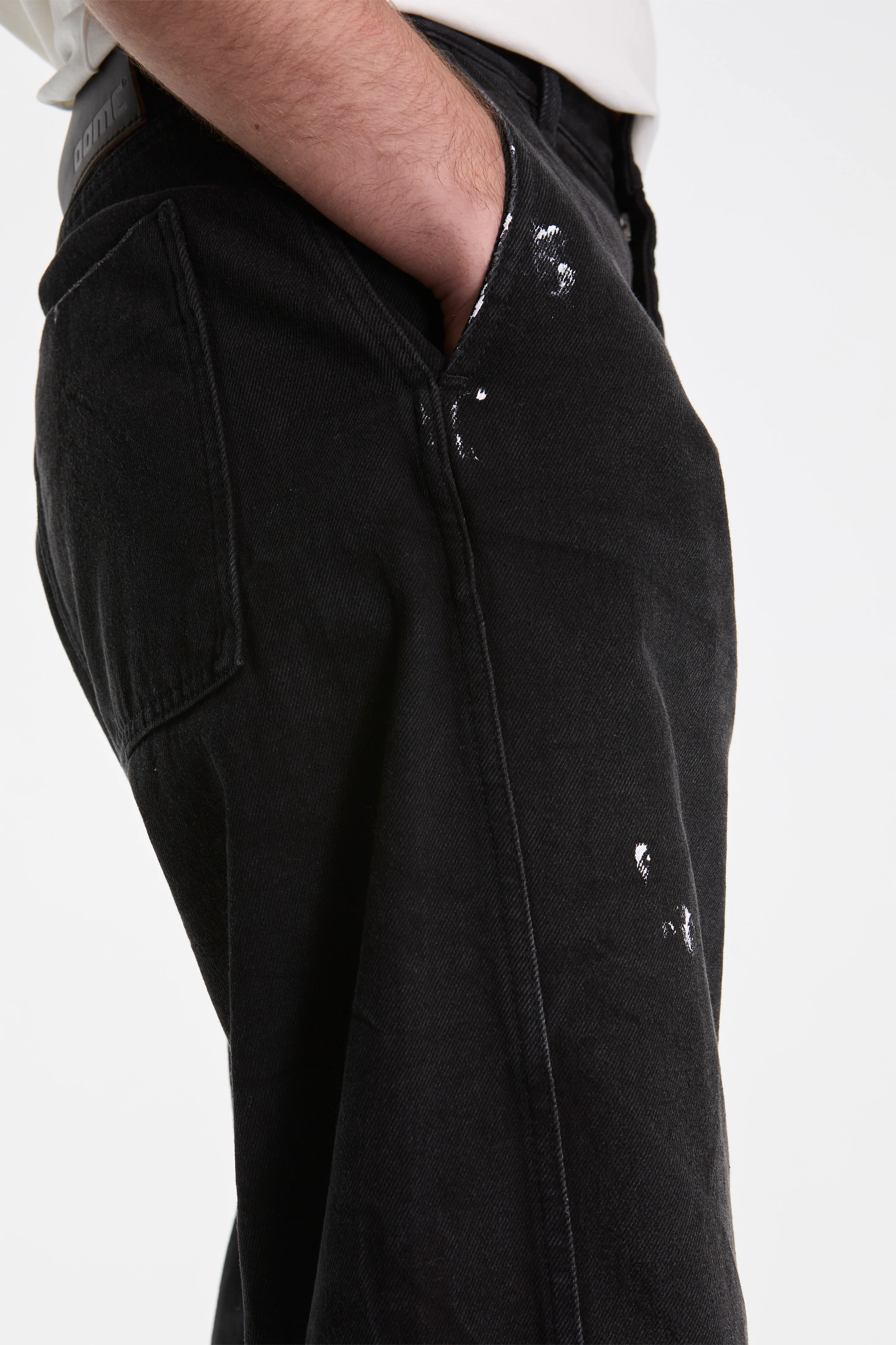 Black Twisted Denim With White Spots Black - Image 5