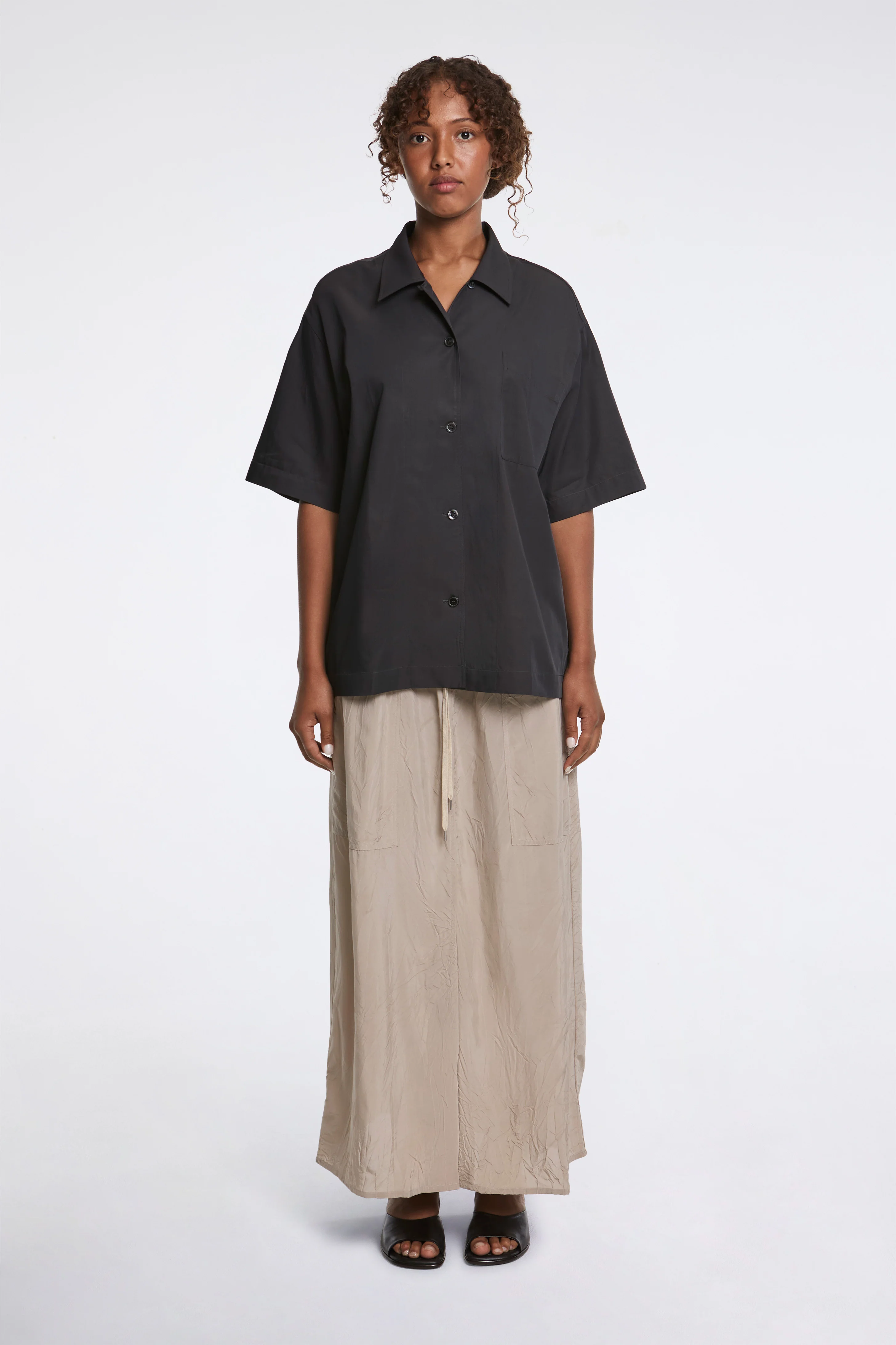 Oates Crushed Viscose Shirt Sable - Image 5