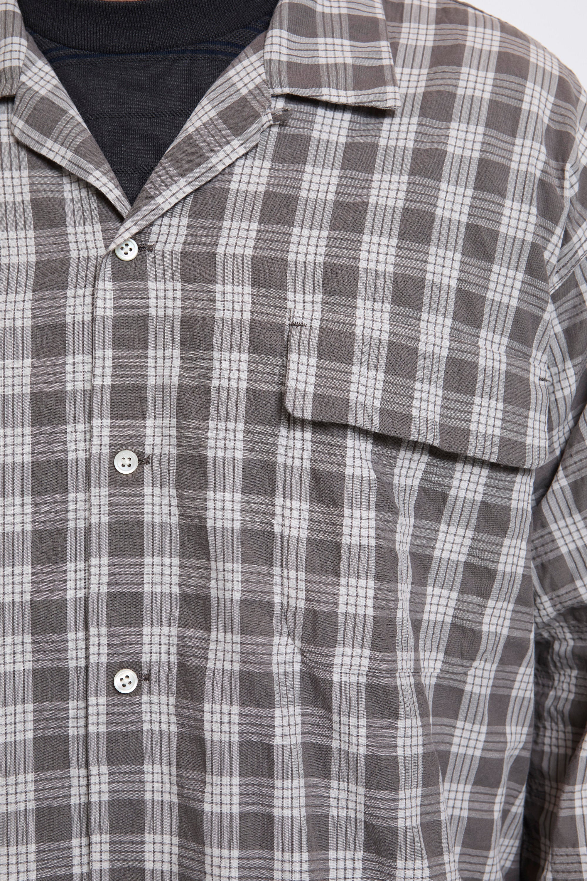 Palaka Check Shirt Gray - Image 4