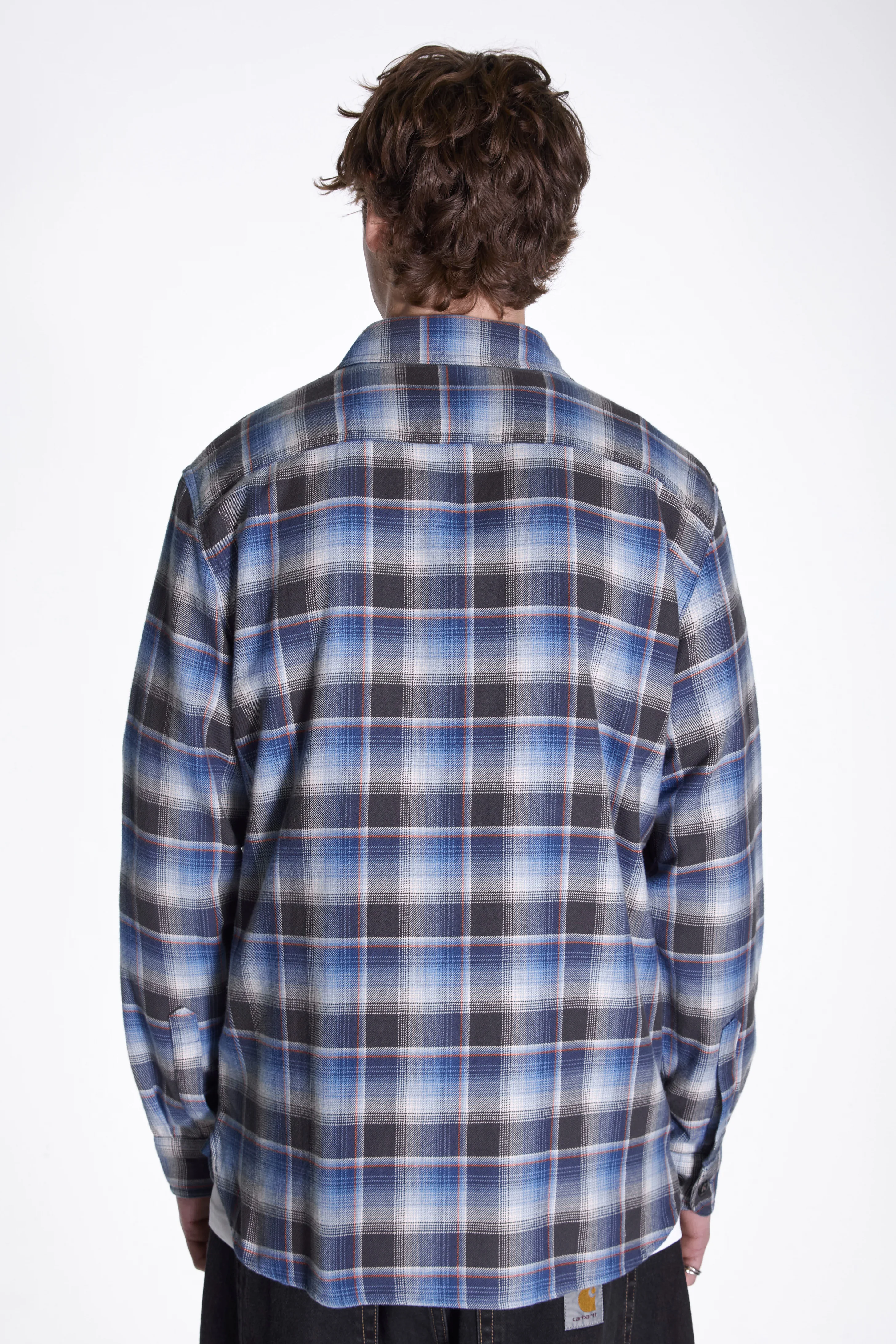 Burnside Shirt Charcoal/Blue Plaid - Image 3