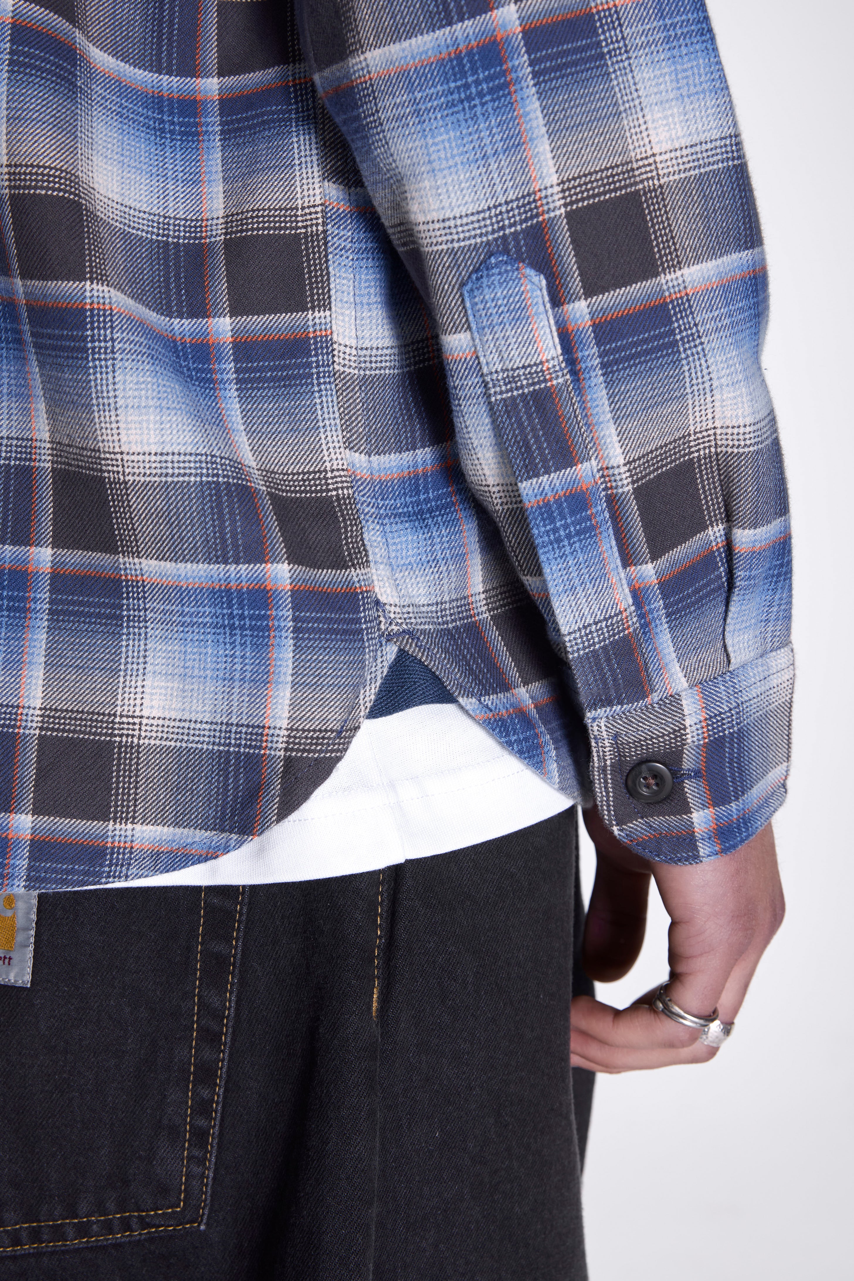 Burnside Shirt Charcoal/Blue Plaid - Image 4
