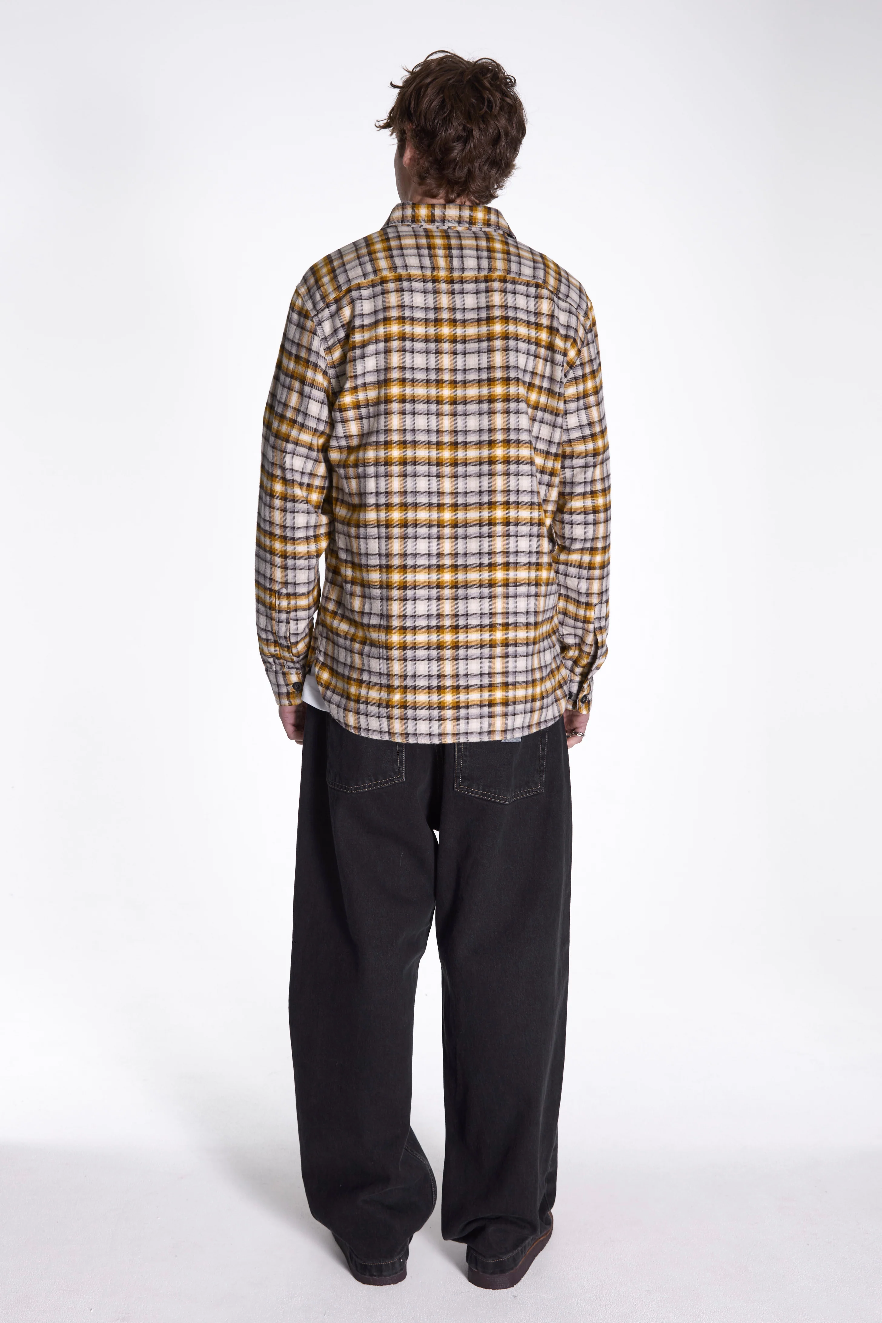 Burnside Shirt Grey/Gold Plaid - Image 3