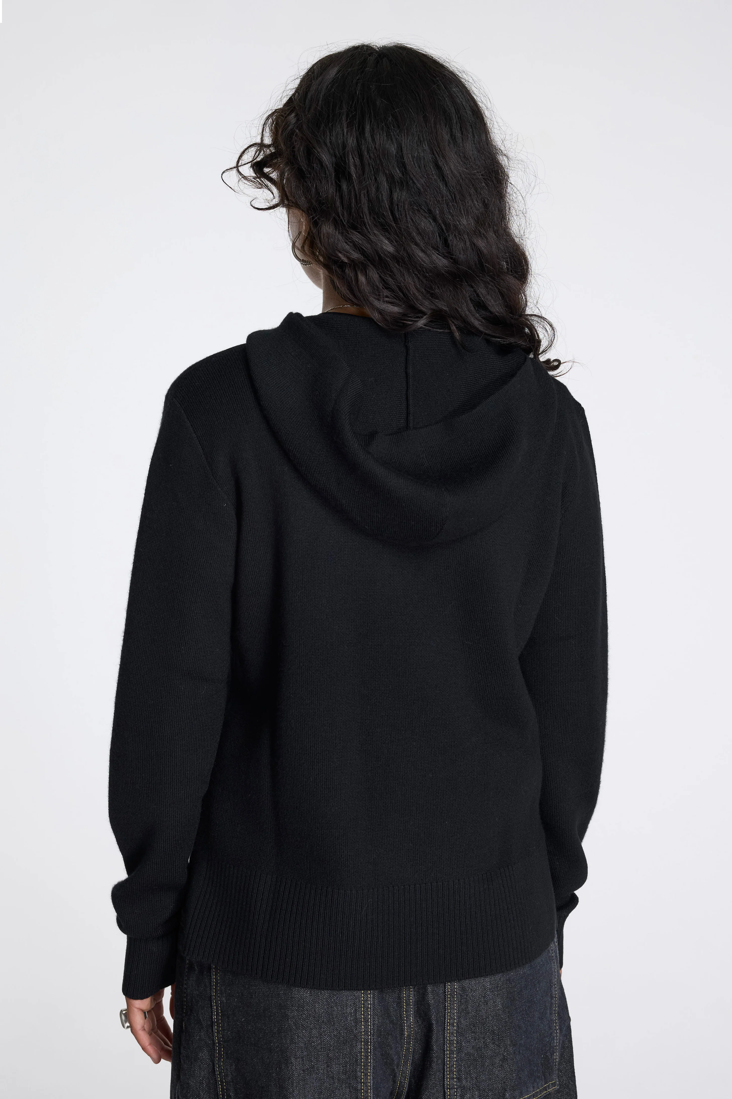Merino Pullover Hoodie Black - Image 4
