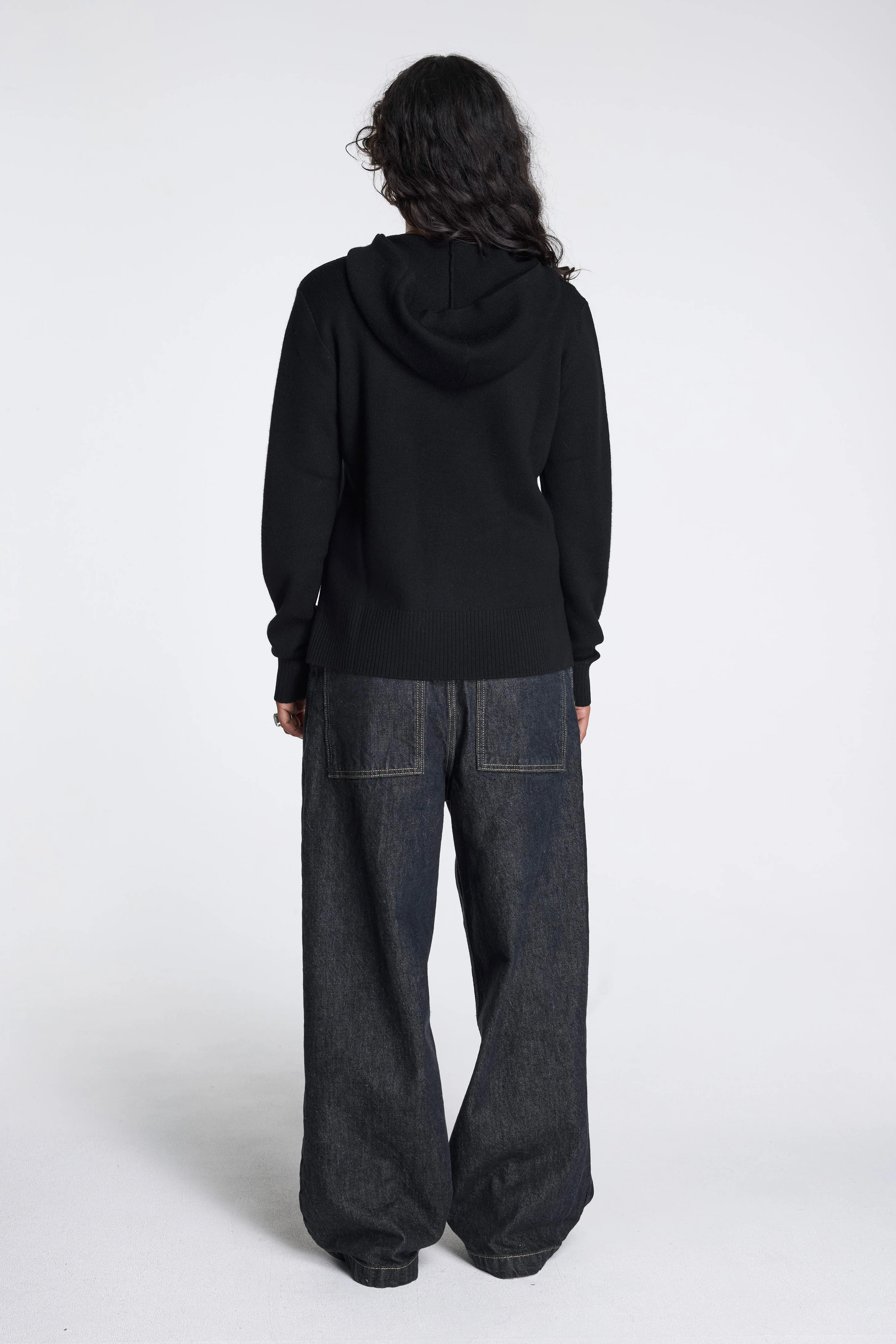 Merino Pullover Hoodie Black - Image 6