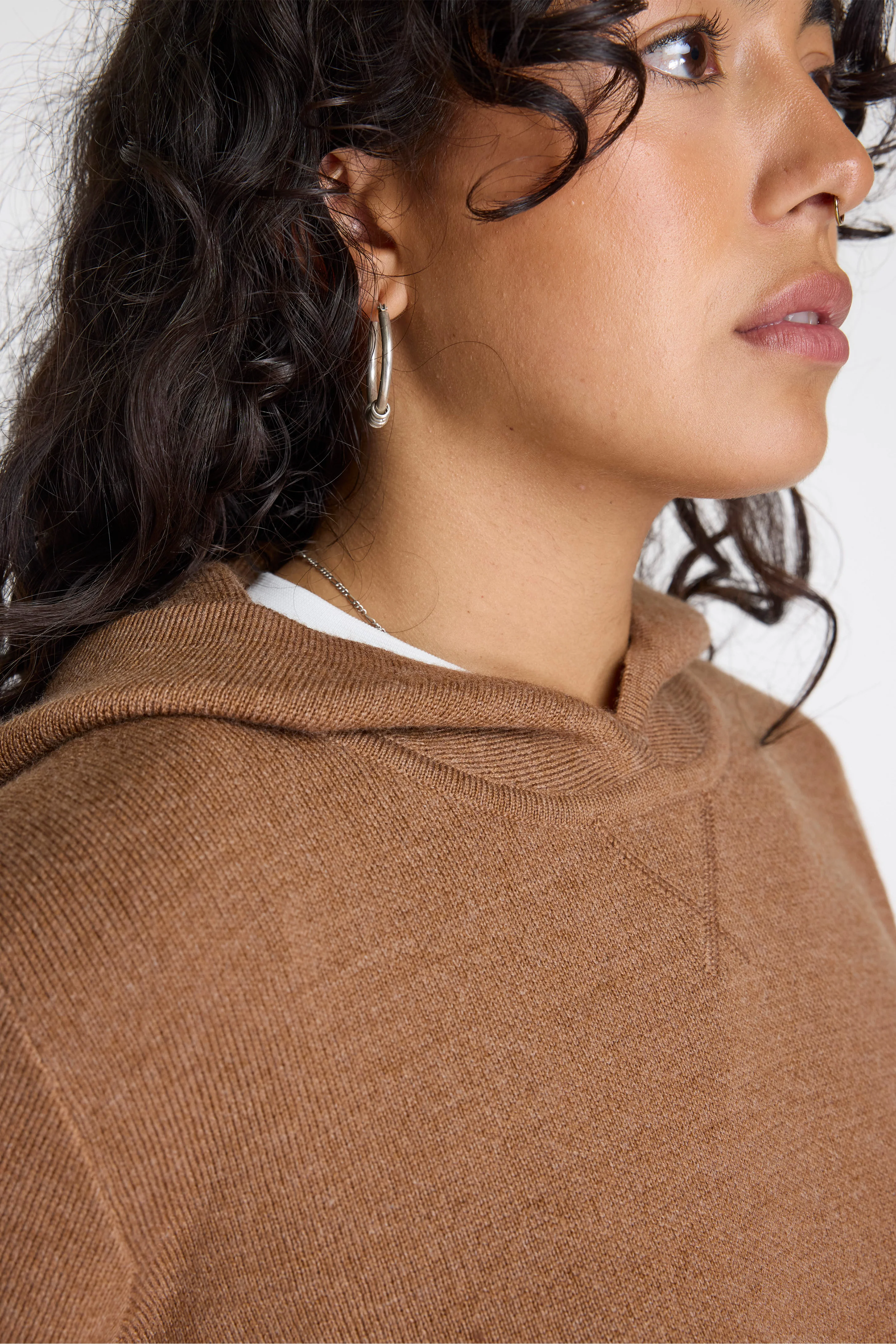 Merino Pullover Hoodie Camel Heather - Image 2