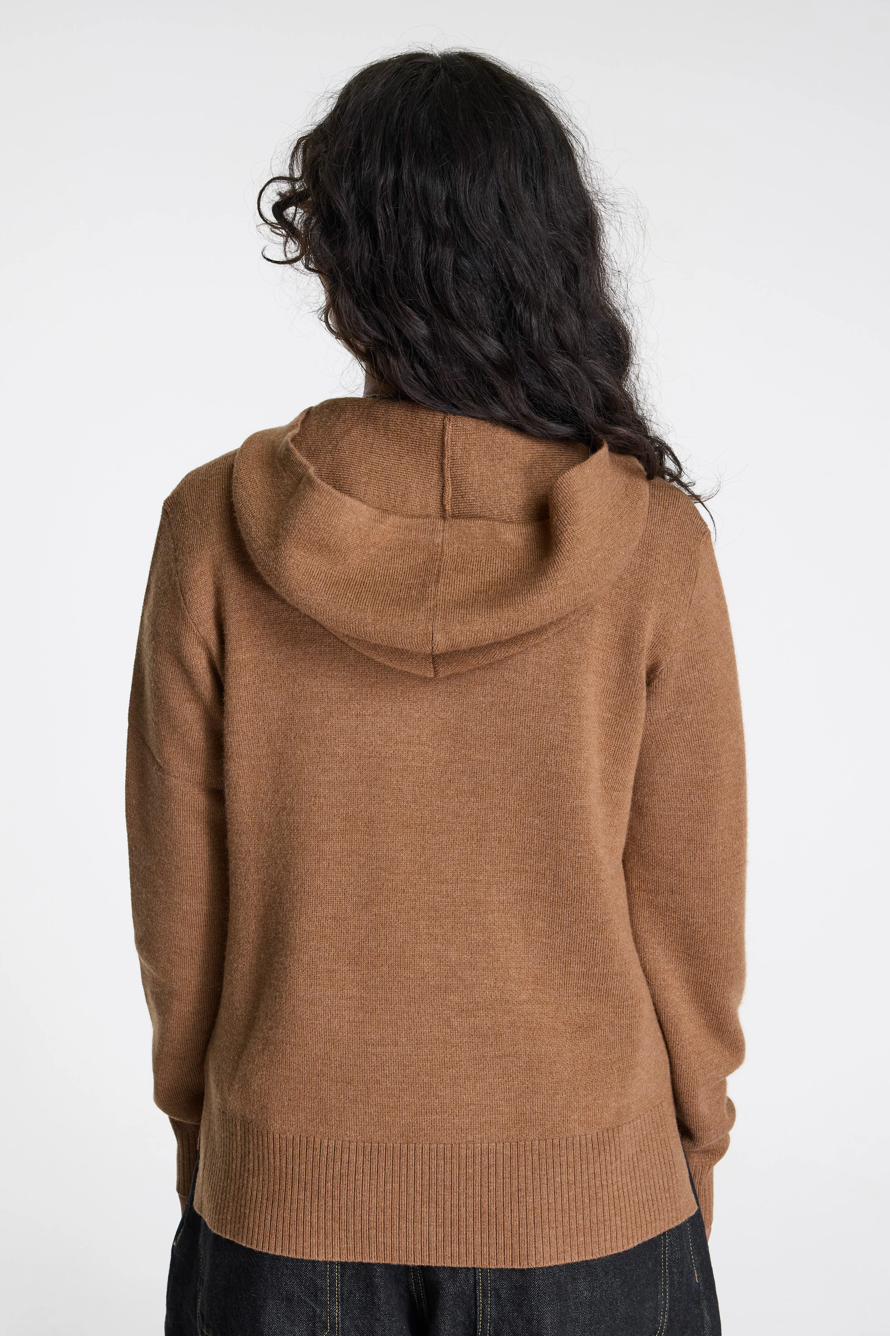 Merino Pullover Hoodie Camel Heather - Image 4