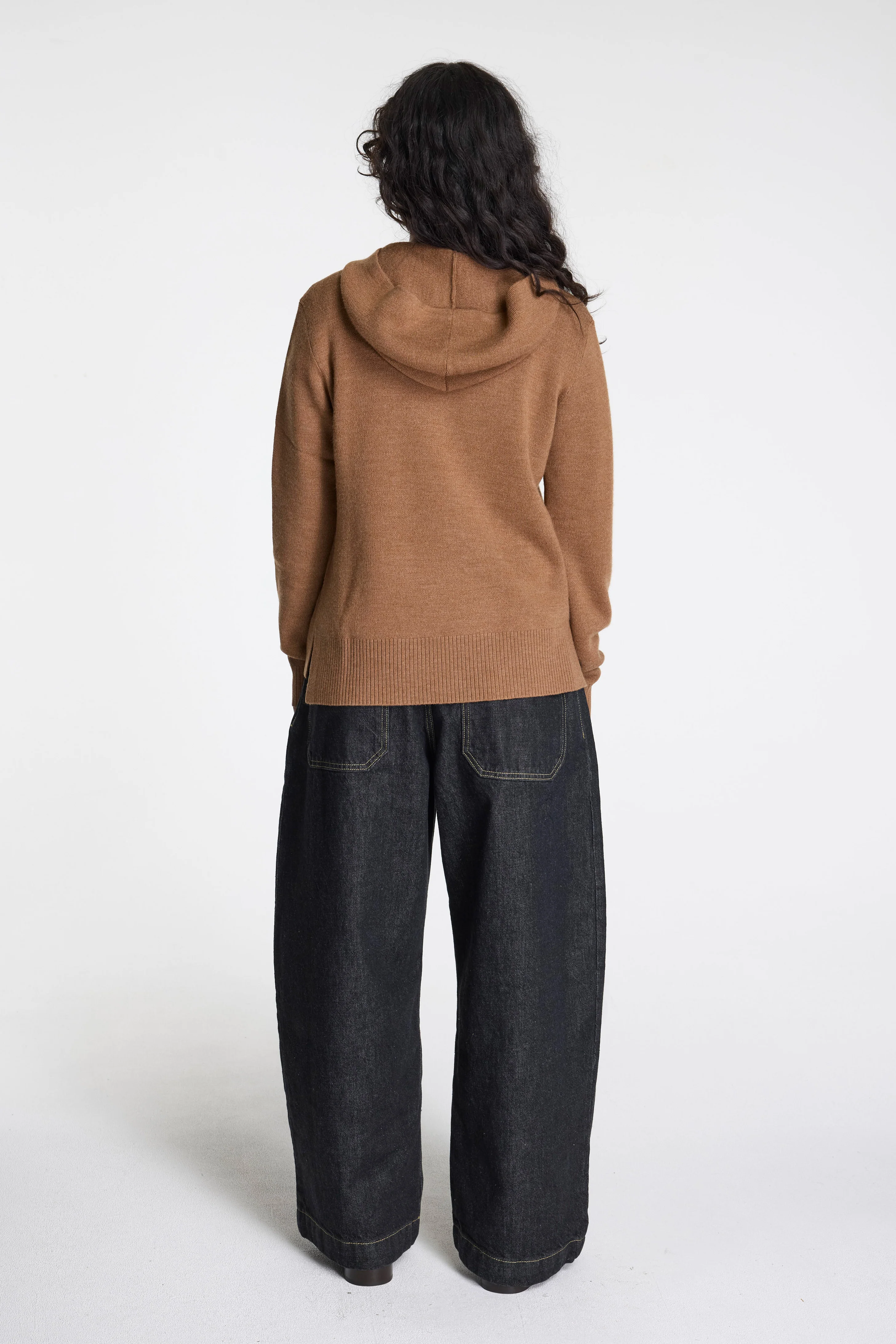Merino Pullover Hoodie Camel Heather - Image 6