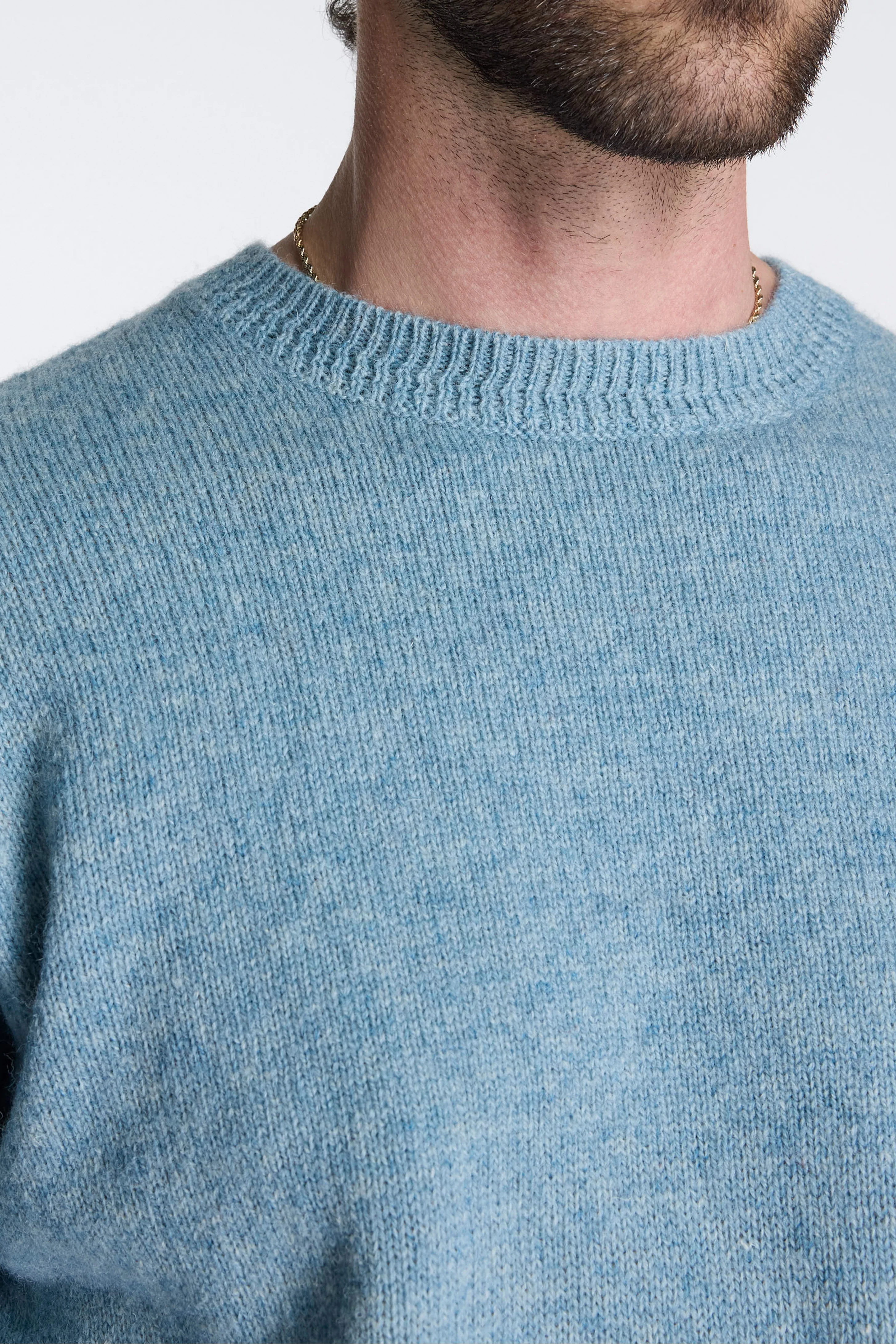 Shetland Wool Crew Light Blue Mix - Image 2
