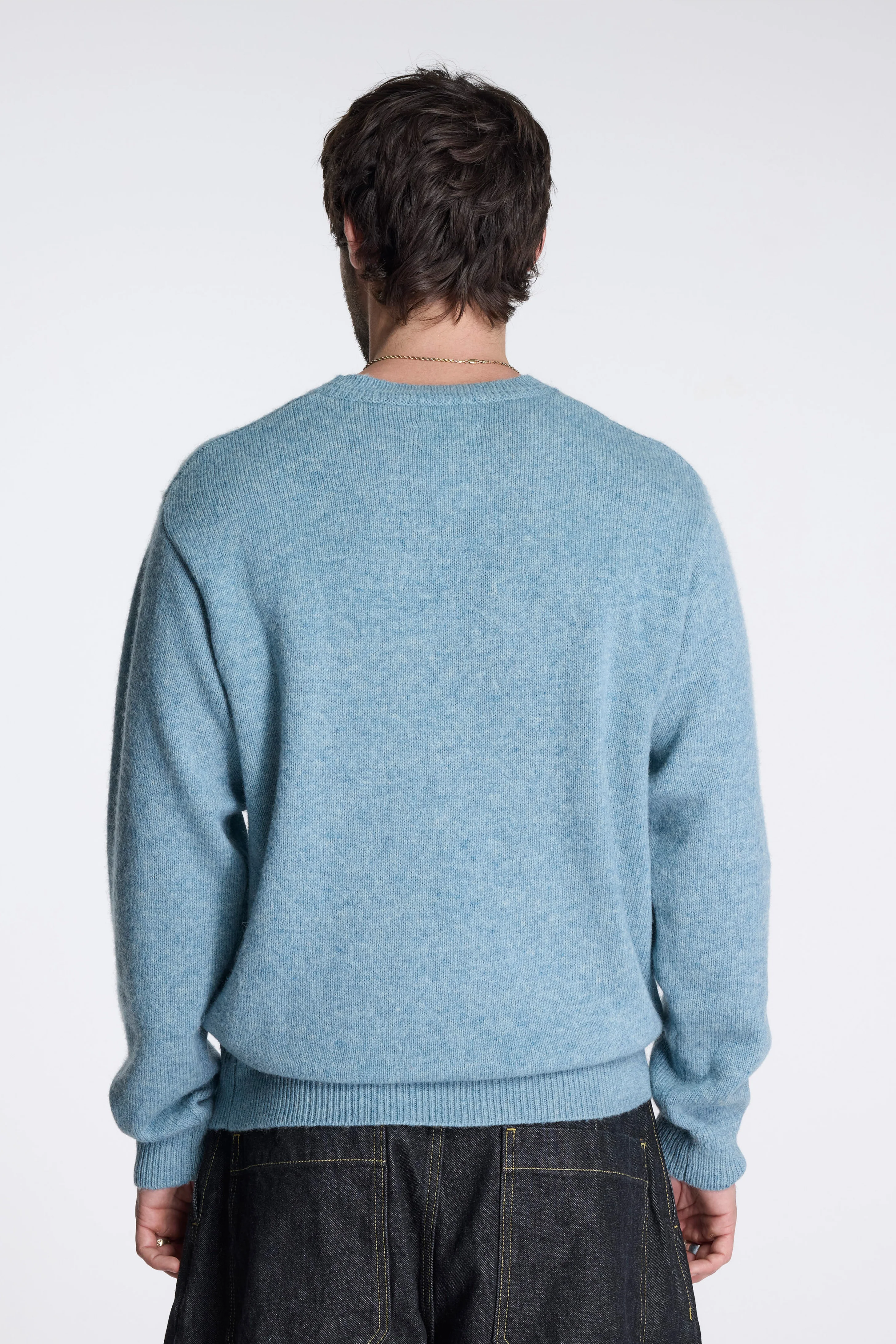 Shetland Wool Crew Light Blue Mix - Image 3