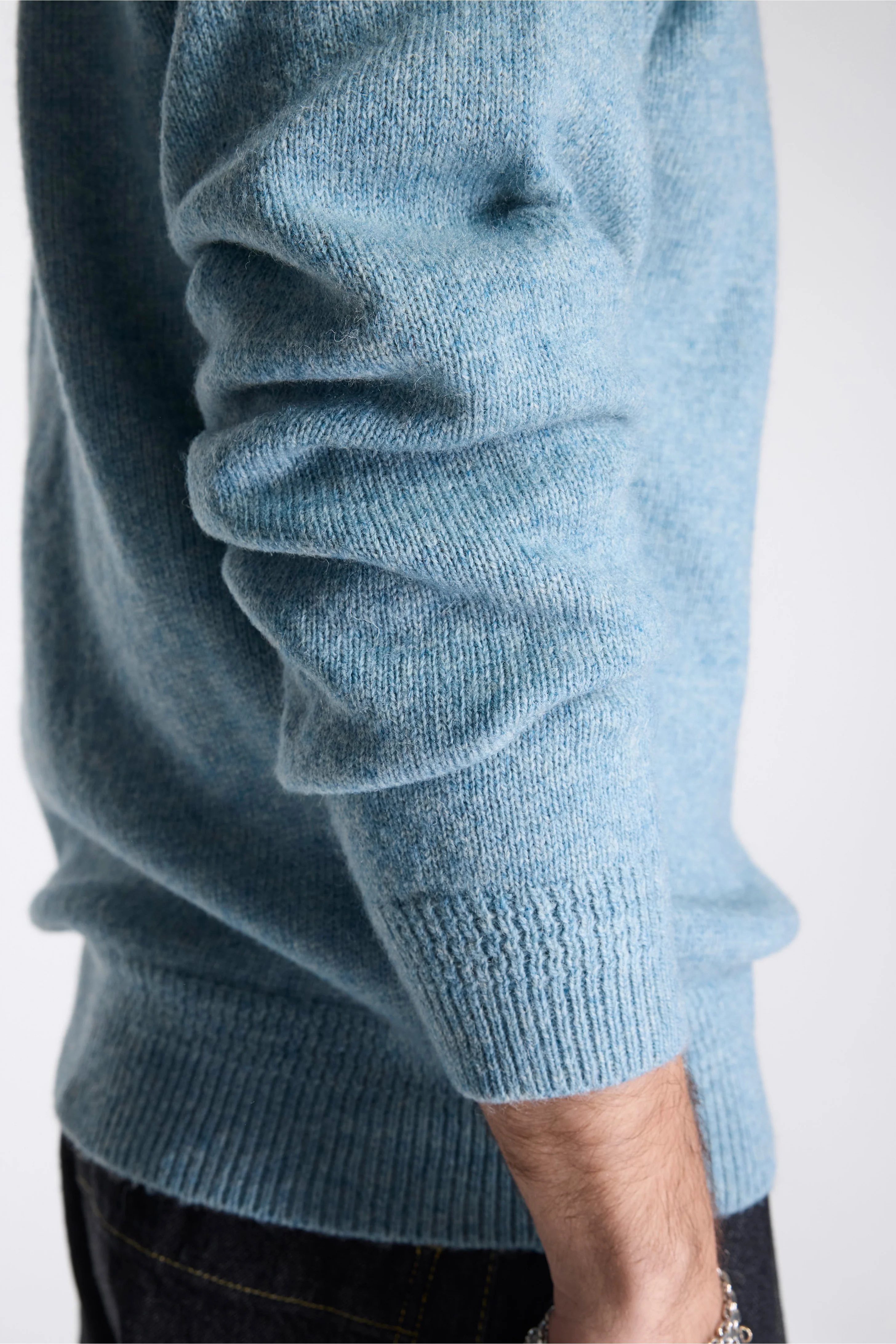 Shetland Wool Crew Light Blue Mix - Image 4