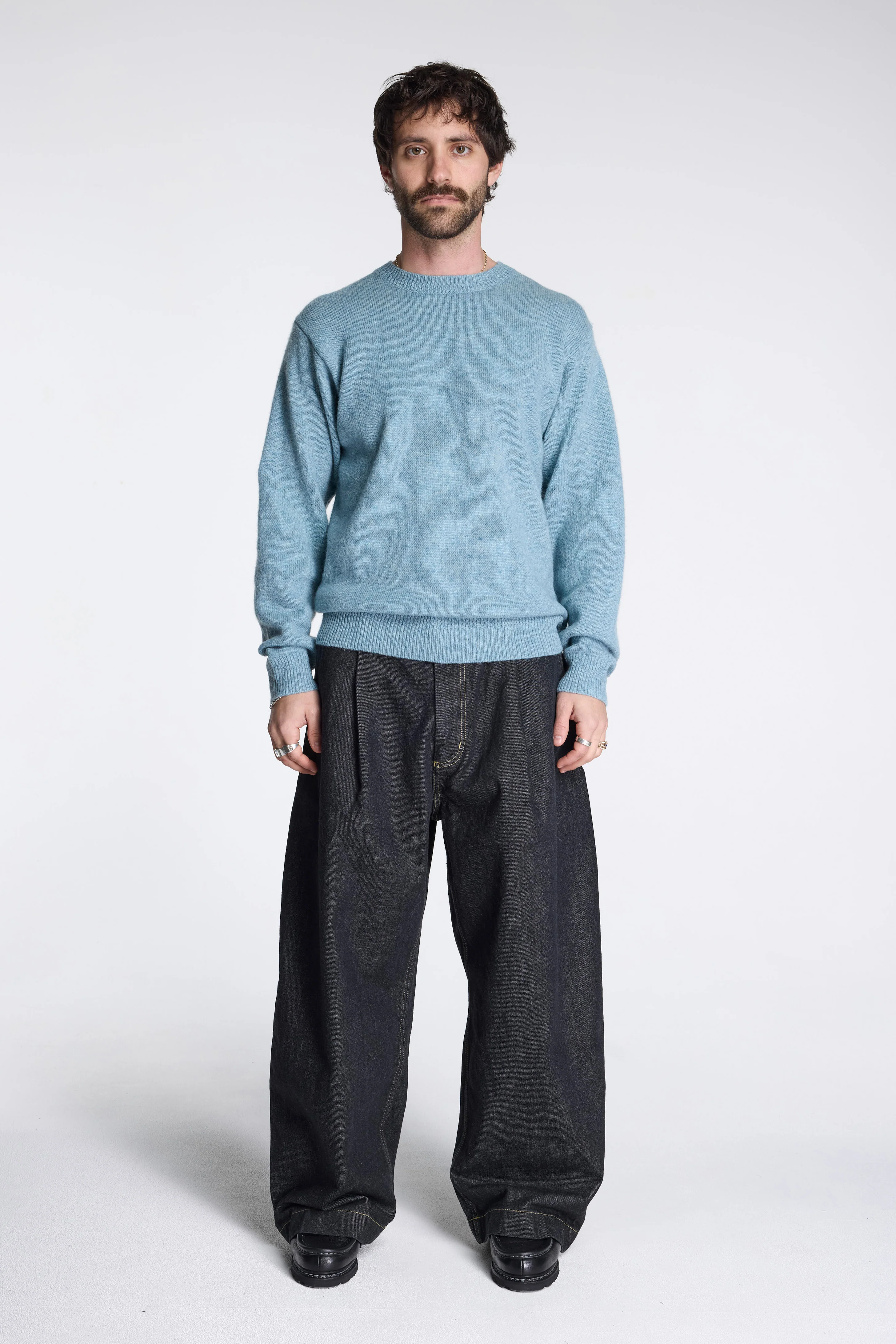 Shetland Wool Crew Light Blue Mix - Image 5