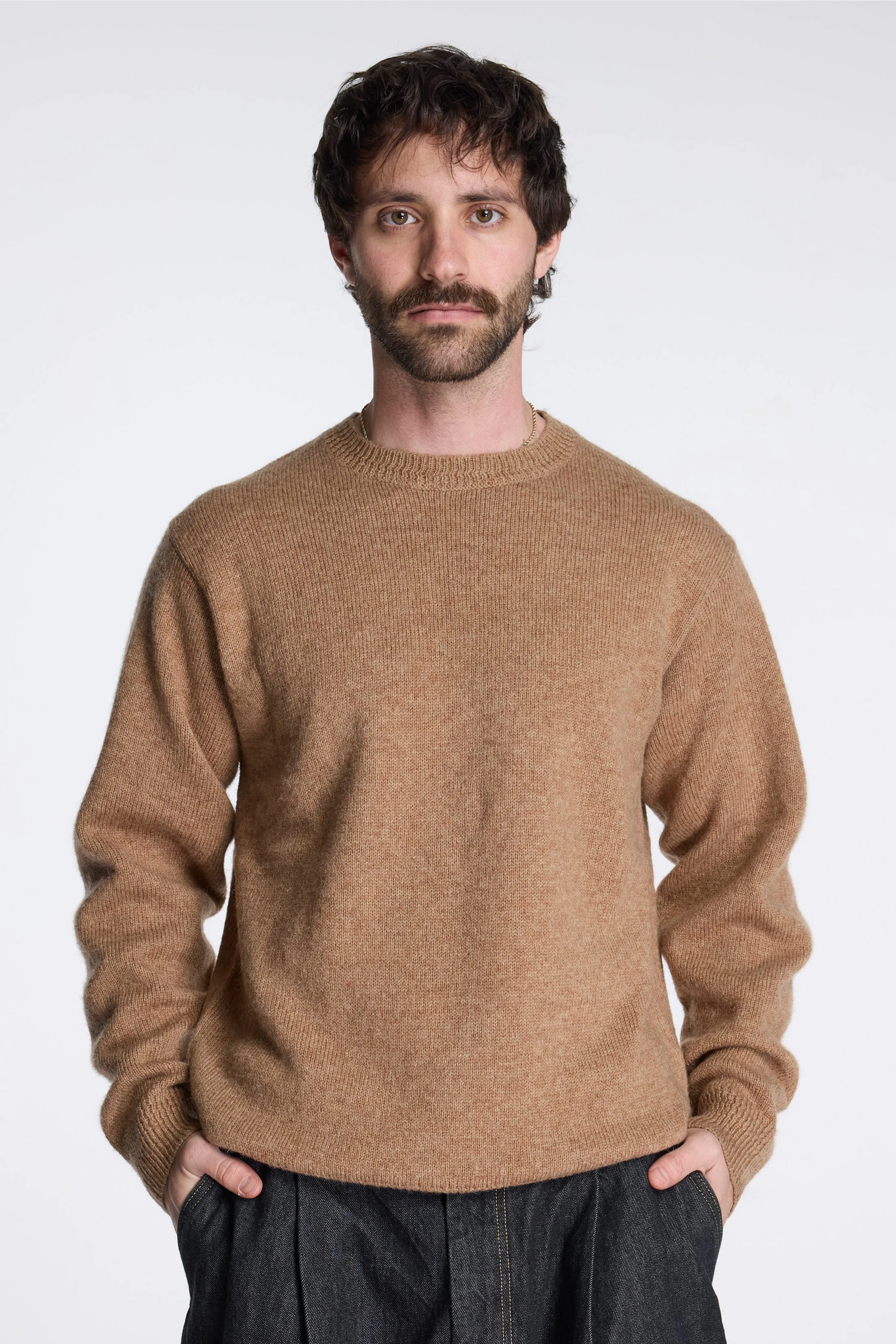 Shetland Wool Crew Tan Mix - Image 2
