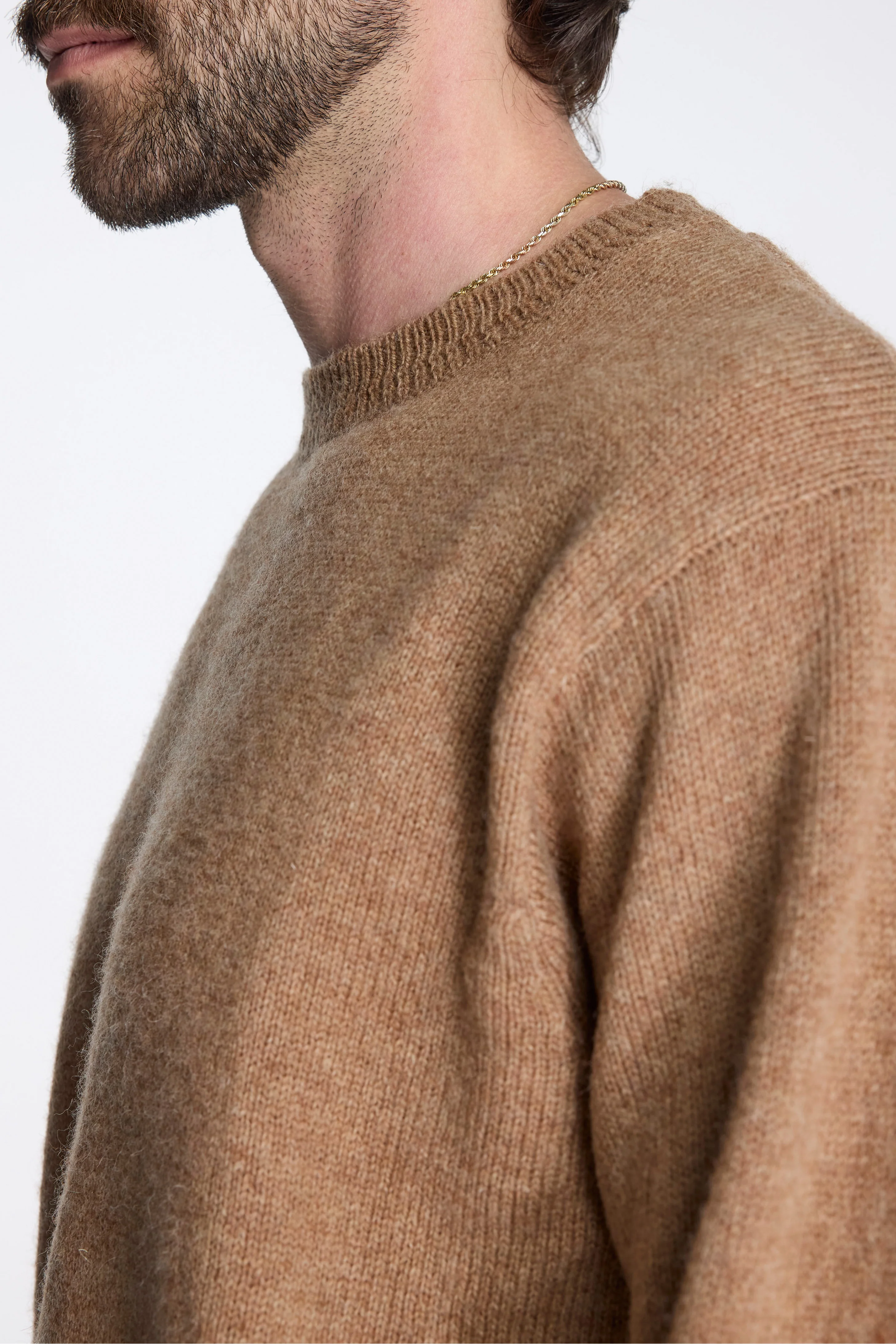 Shetland Wool Crew Tan Mix - Image 4