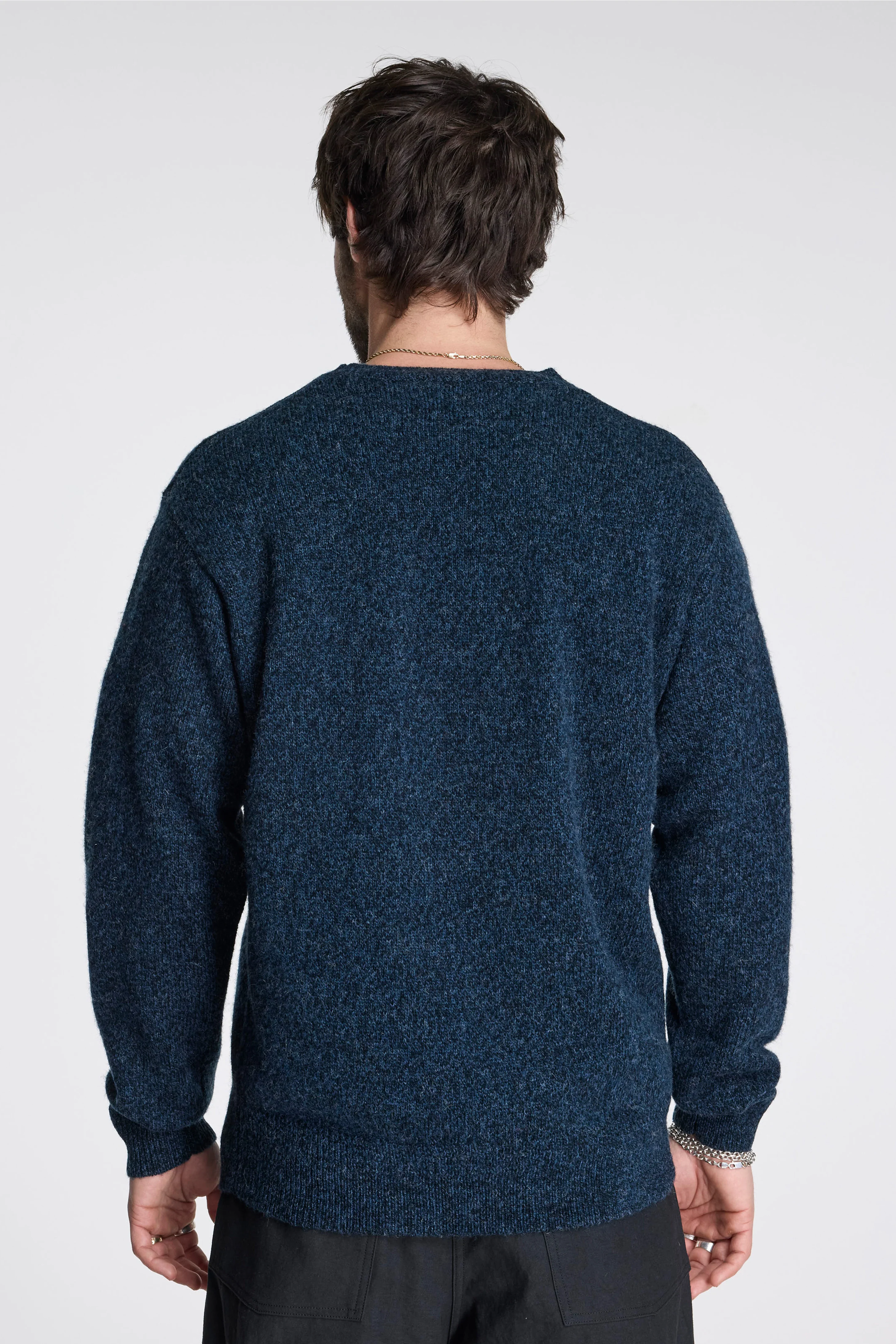 Shetland Wool Crew Indigo Heather - Image 3