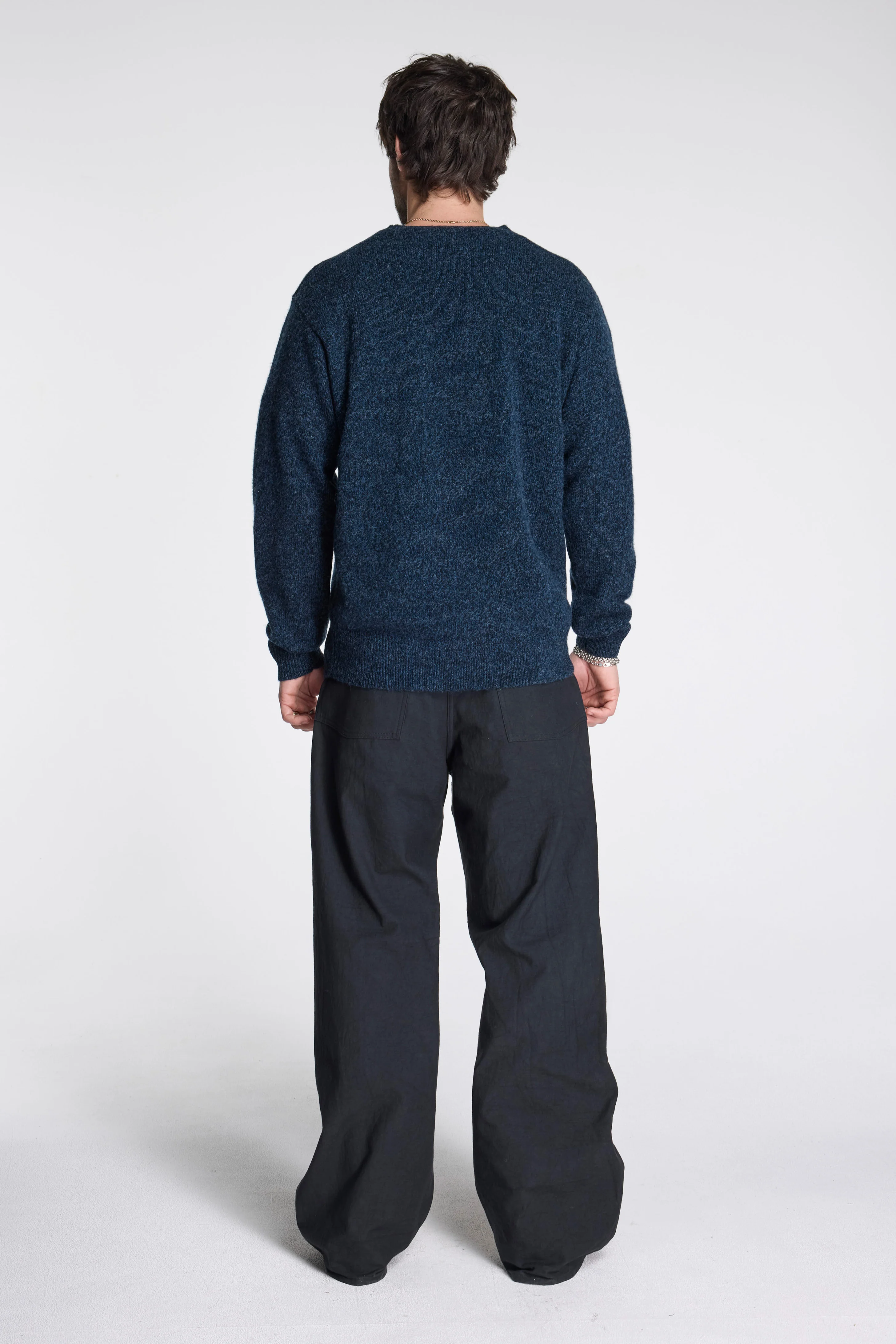 Shetland Wool Crew Indigo Heather - Image 6