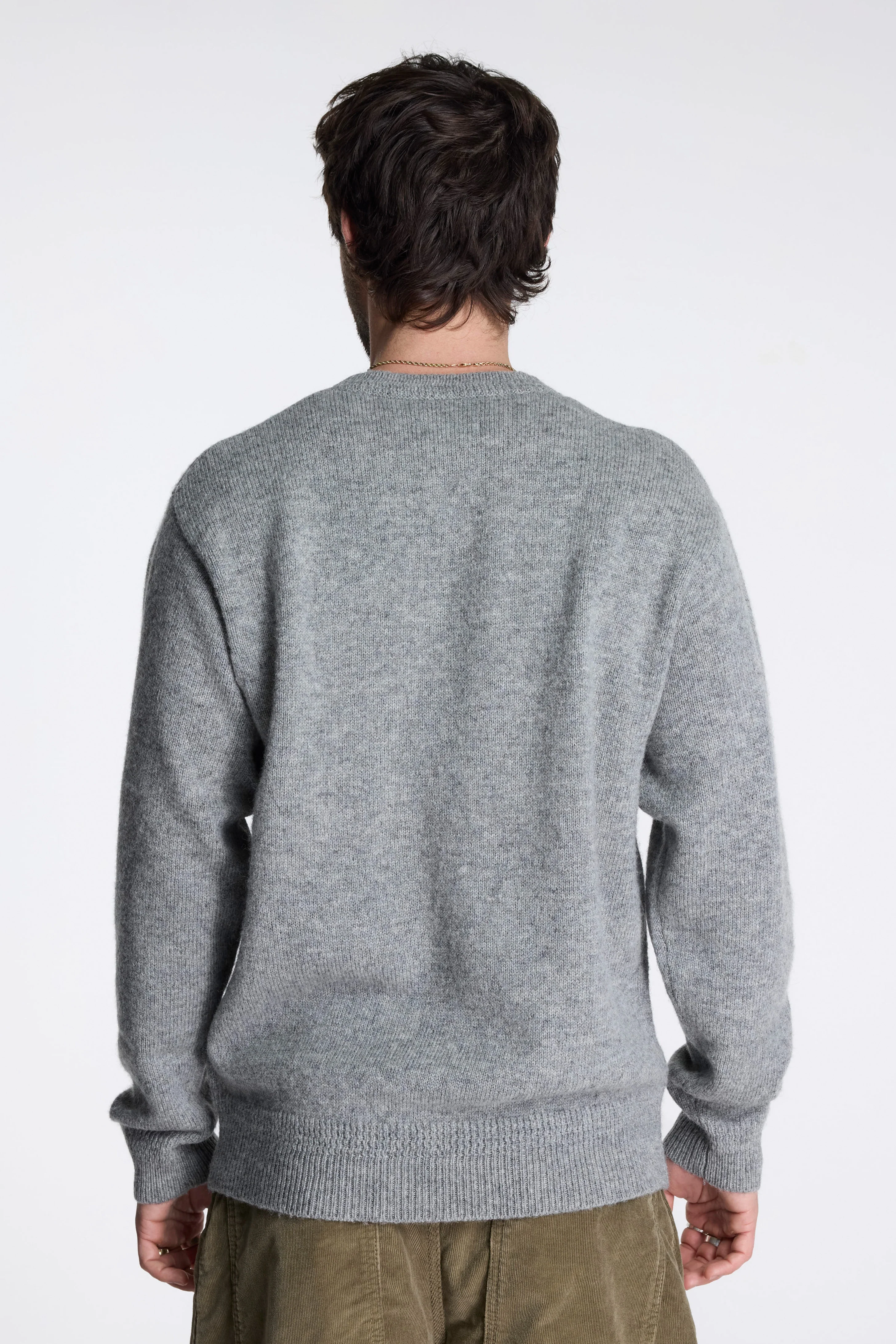 Shetland Wool Crew Light Grey Heather - Image 4