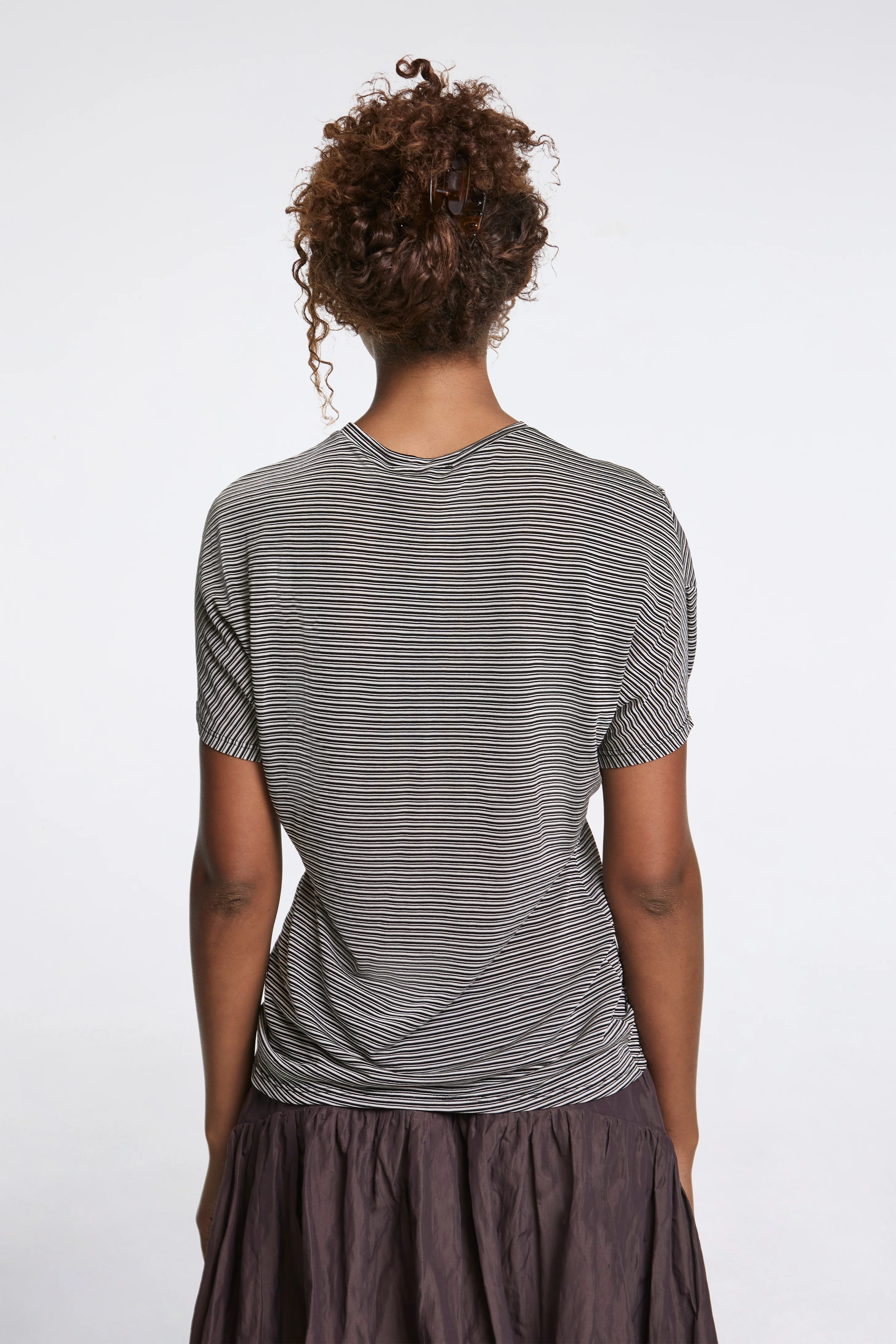 Pleated Shoulder Jersey Black Stripe - Image 2