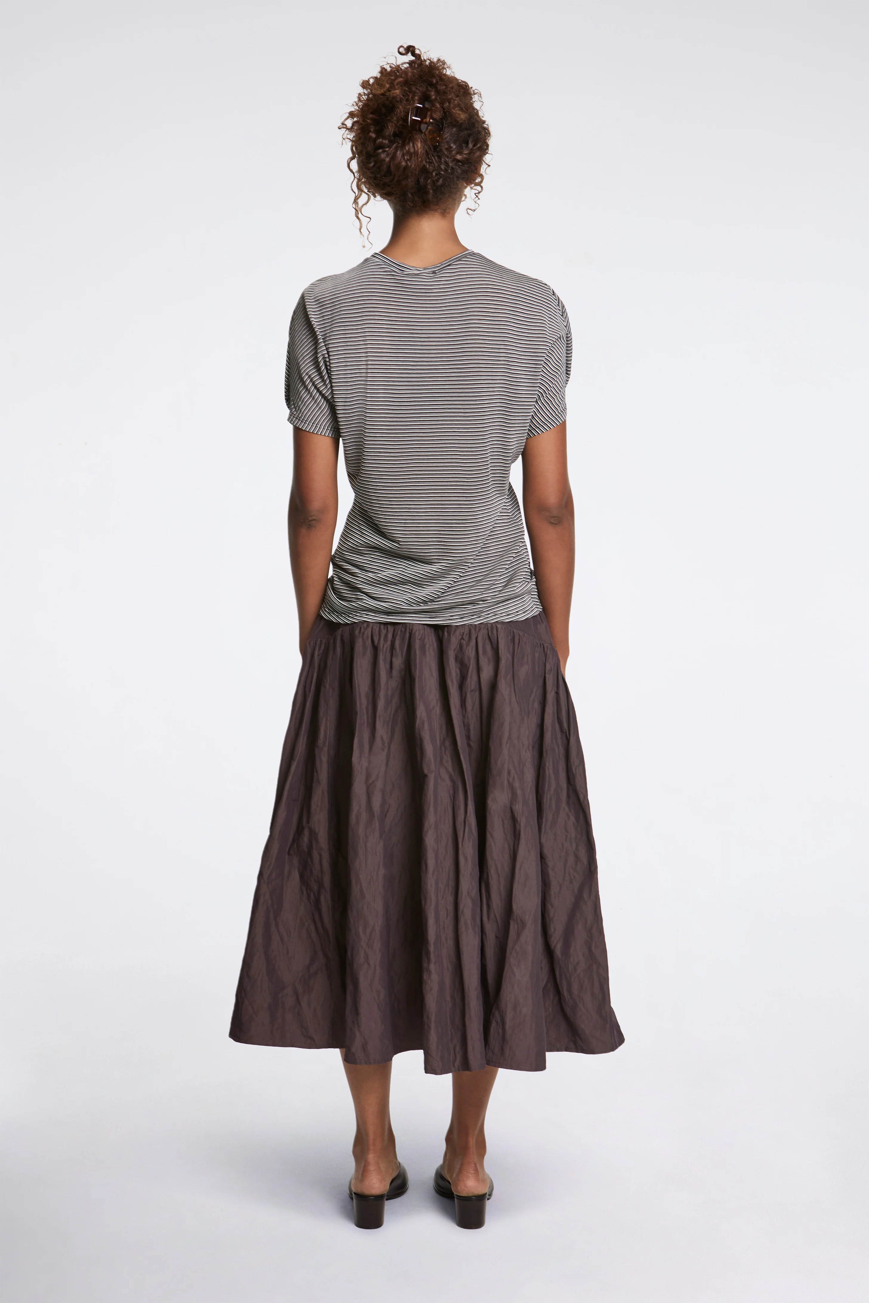 Pleated Shoulder Jersey Black Stripe - Image 5